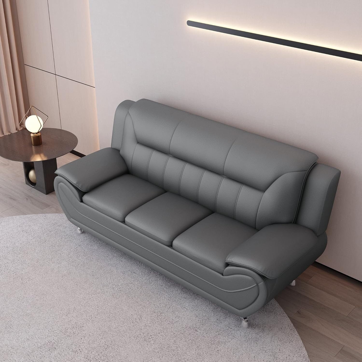 Sanuel 79.2 Faux Leather Pillow Top Arm Sofa