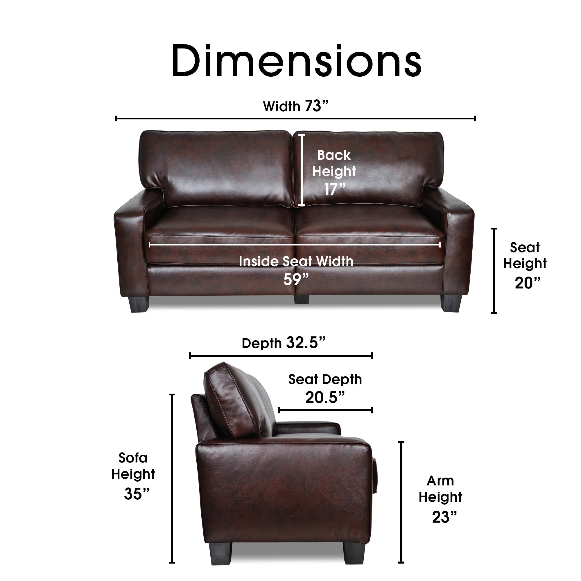 Serta Palisades 73 Track Arm Sofa, Easy Care Polyester, Soft Pillow Back, Pocket Coil Seat Cushions