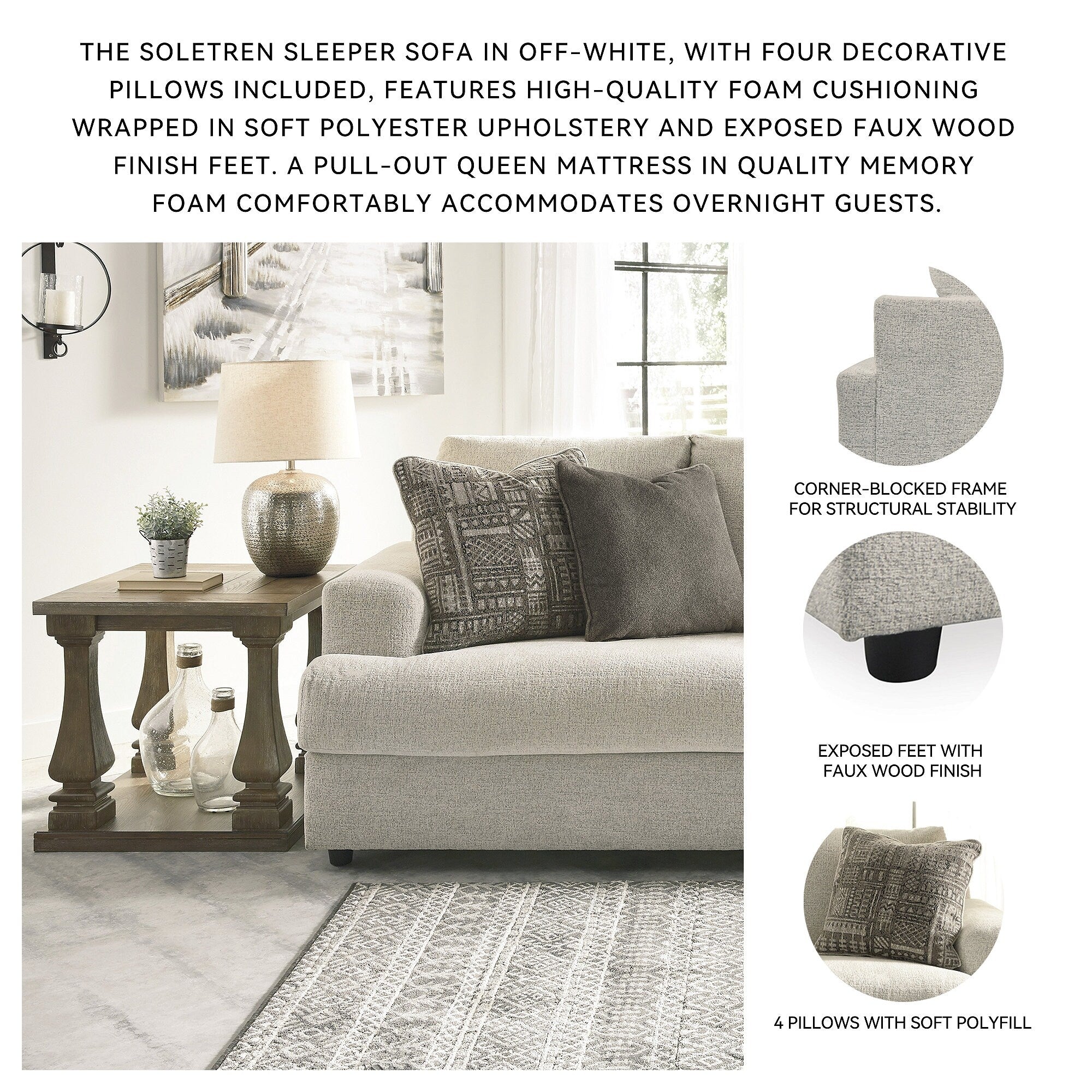 Soletren Queen Sofa Sleeper - Stone