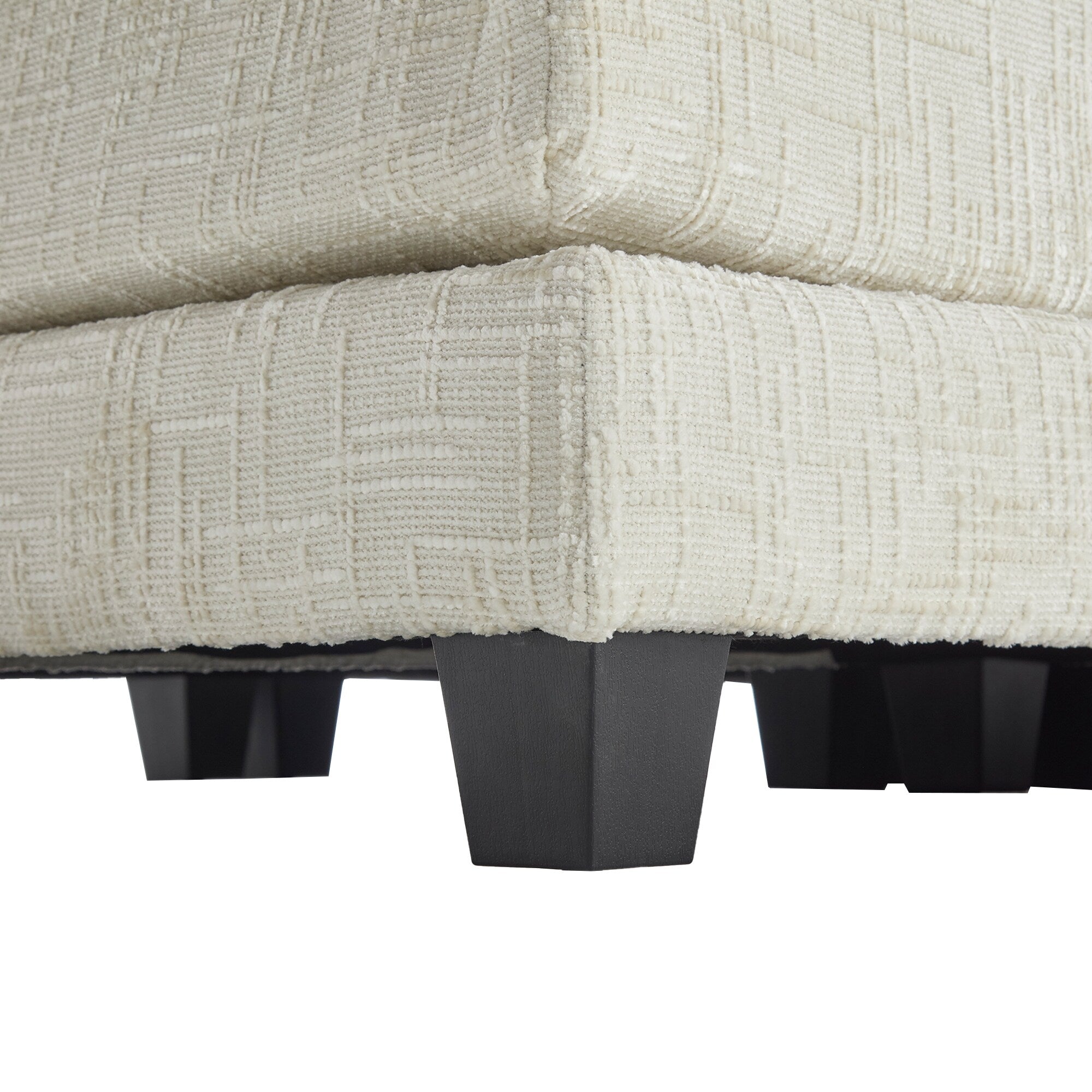 Solid Construction, the Overall Structure of the Sofa is Stable, Two Foot Stools and Two-seat Sofa with Side Pockets