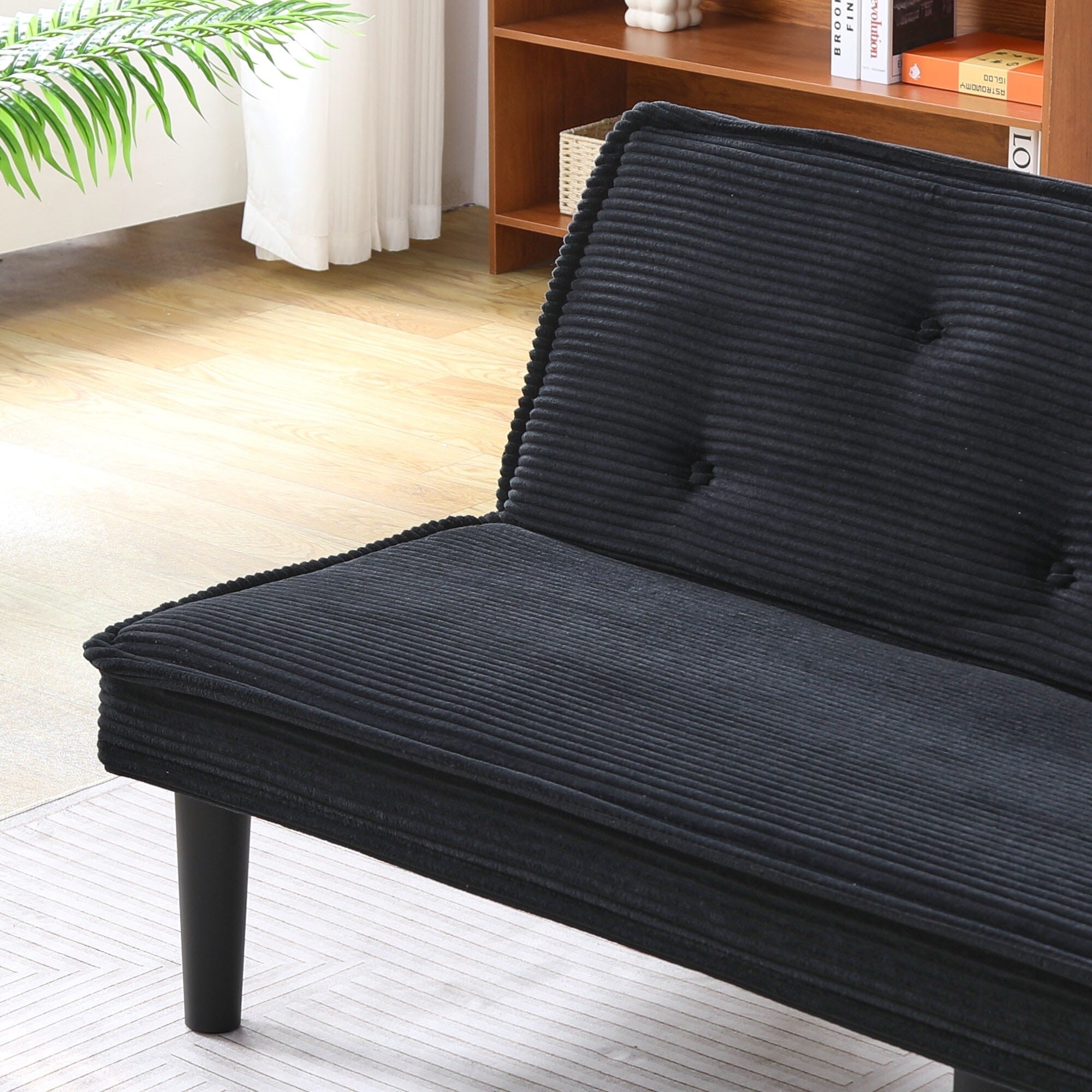 This 66-inch corduroy sofa bed can flexibly adapt to the living room, apartment and bedroom