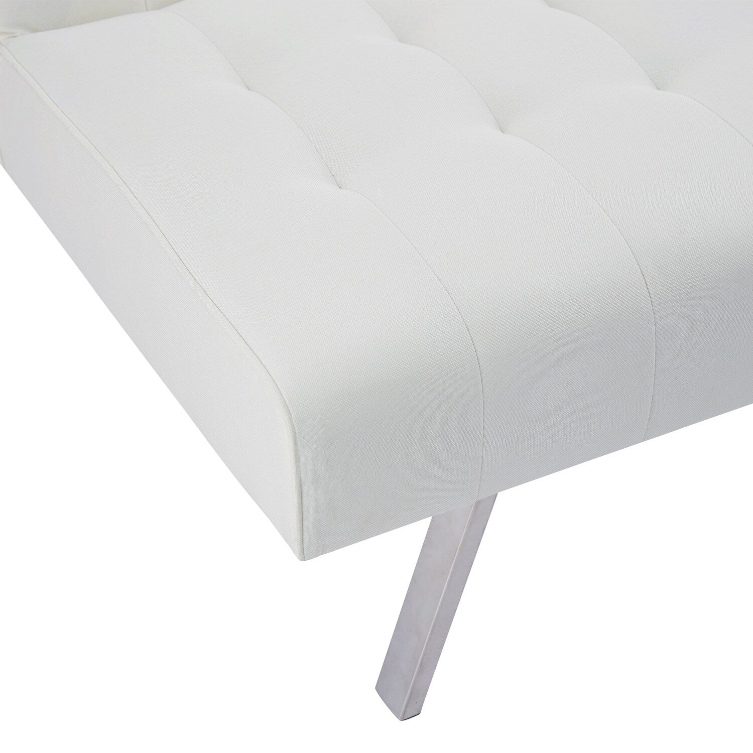 Tufted Mid-Century Modern Split Back Futon Sofa Couch Bed with Chrome Legs