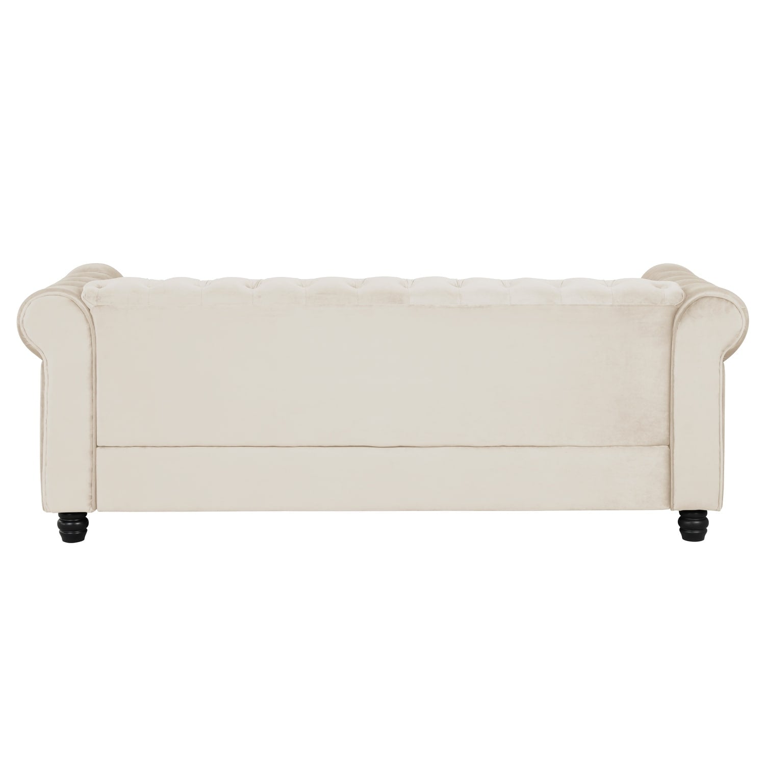 Morden Fort Velvet Upholstered Chesterfield Sofa with Nailhead and Solid Legs for Living Room