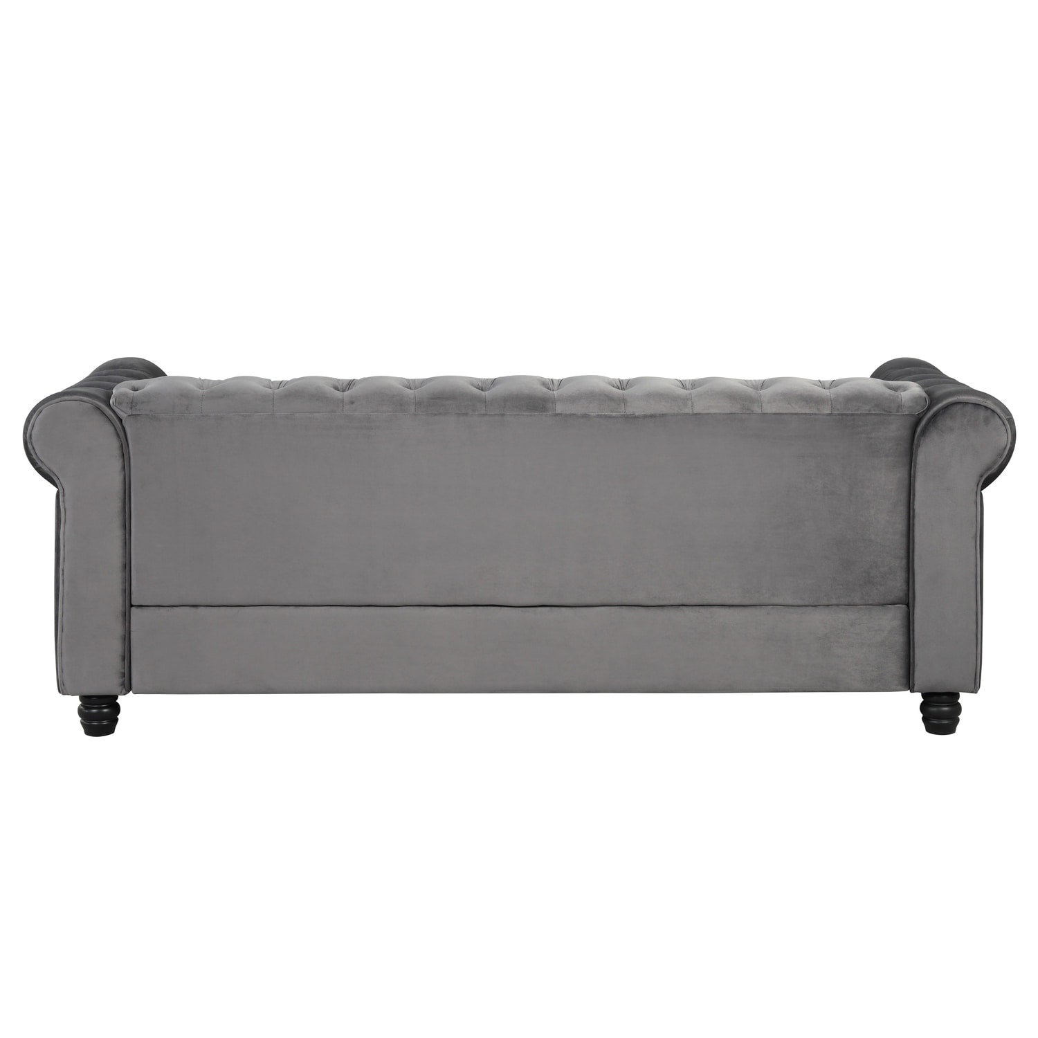 Morden Fort Velvet Upholstered Chesterfield Sofa with Nailhead and Solid Legs for Living Room
