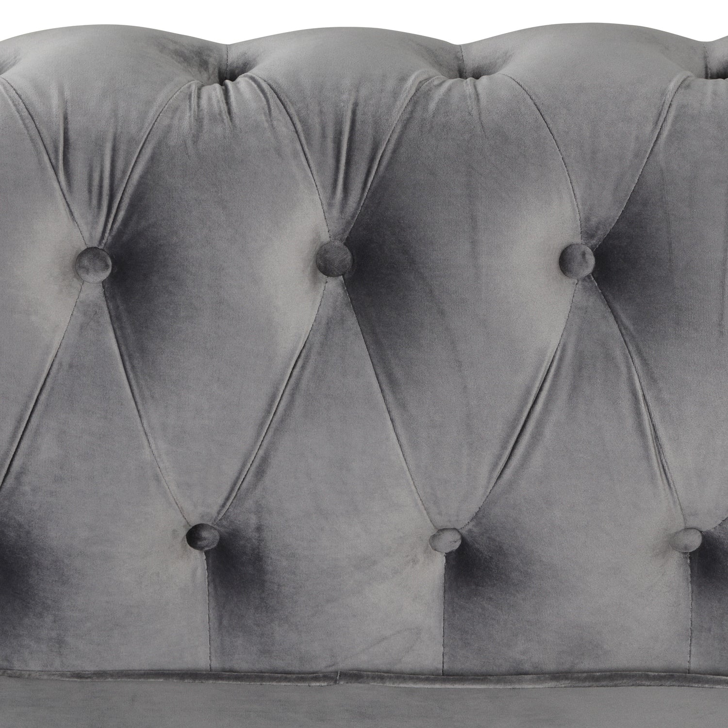 Morden Fort Velvet Upholstered Chesterfield Sofa with Nailhead and Solid Legs for Living Room