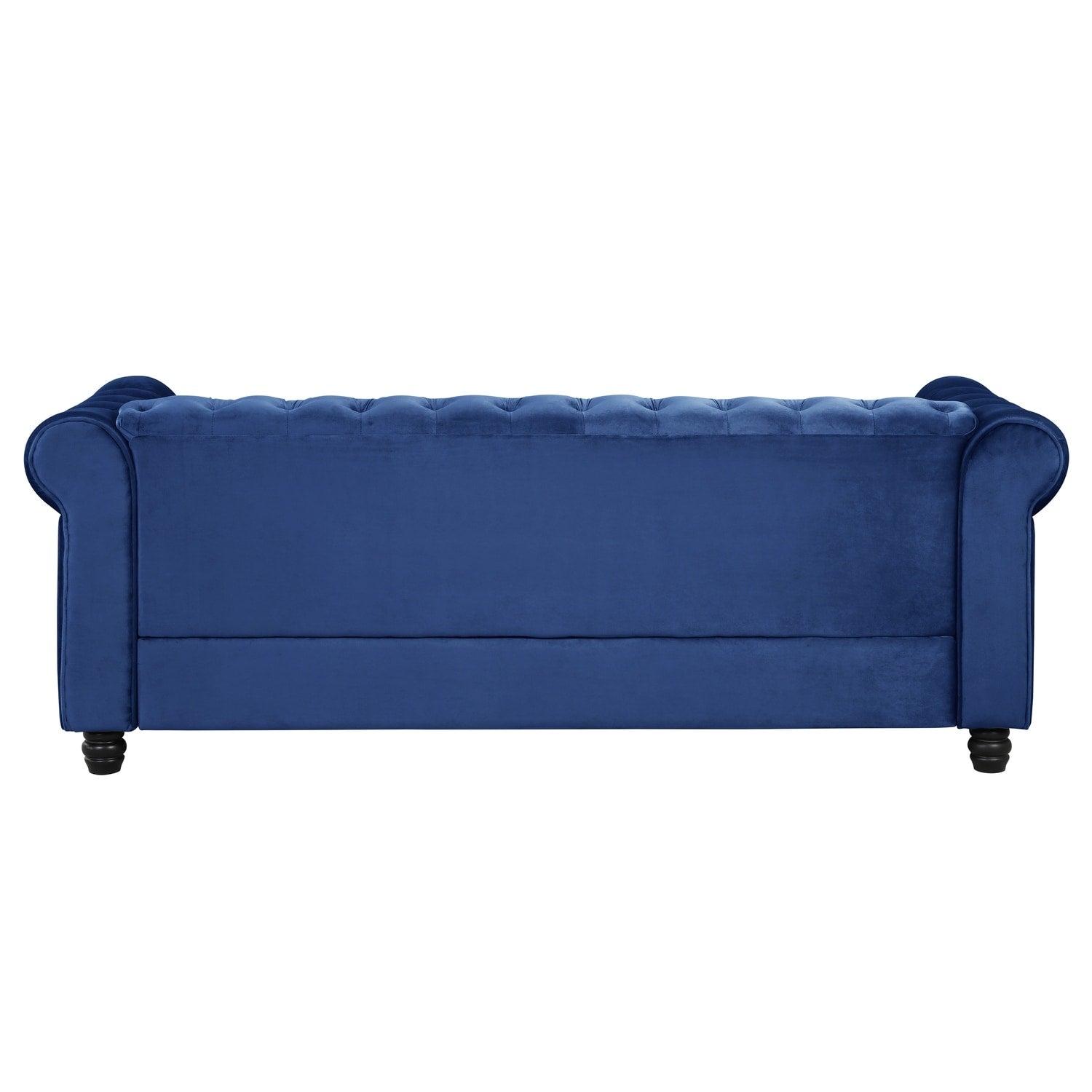 Morden Fort Velvet Upholstered Chesterfield Sofa with Nailhead and Solid Legs for Living Room
