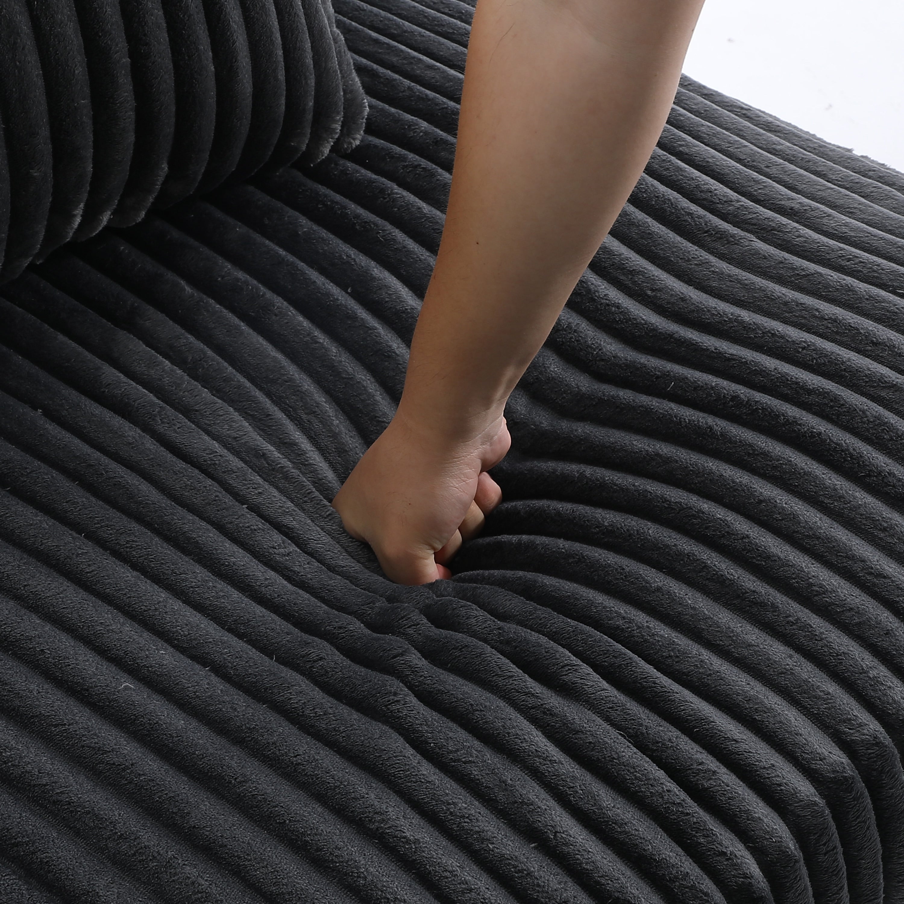 UIXE Upholstered Plush Velvet L Shaped Couch Modular Sofa