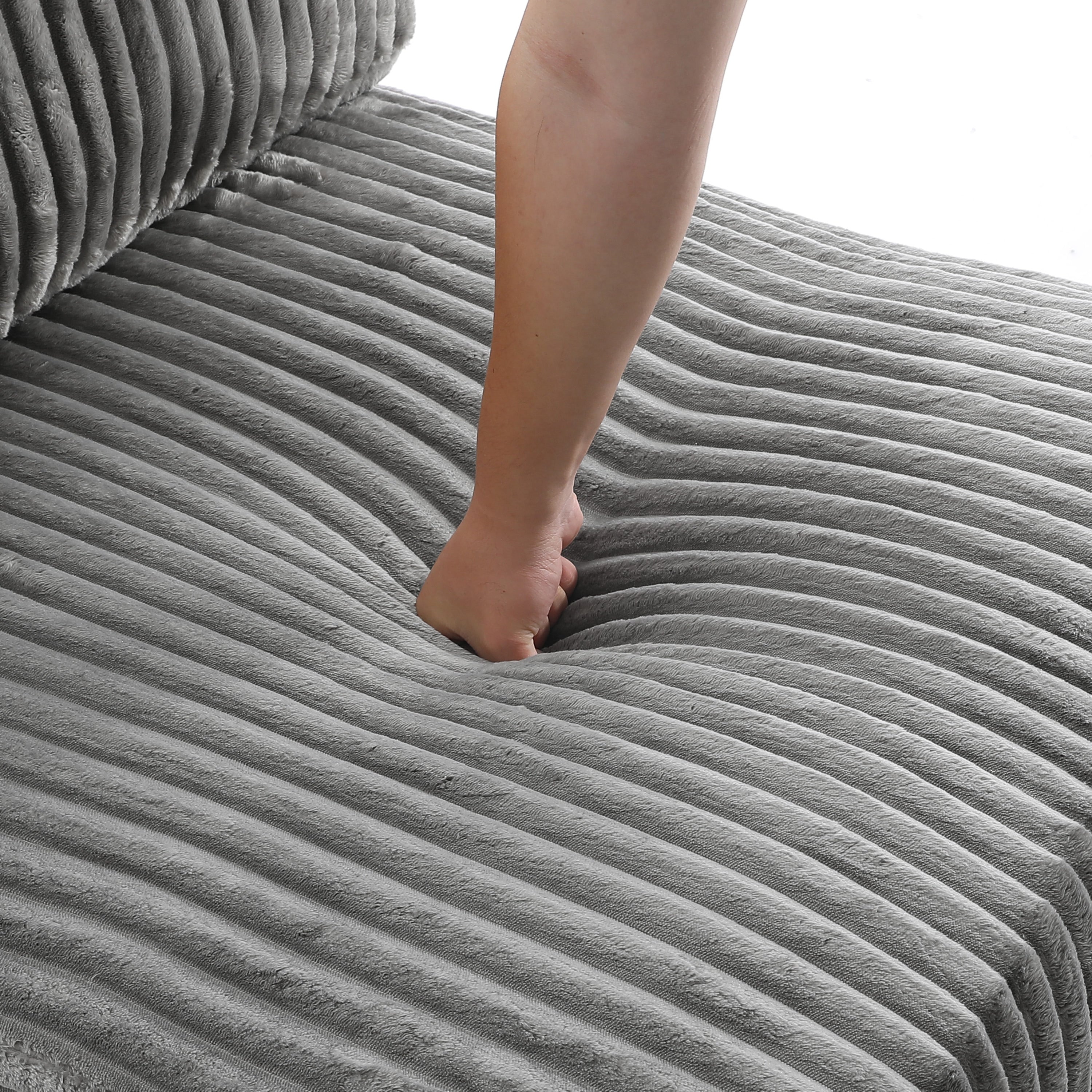 UIXE Upholstered Plush Velvet L Shaped Couch Modular Sofa