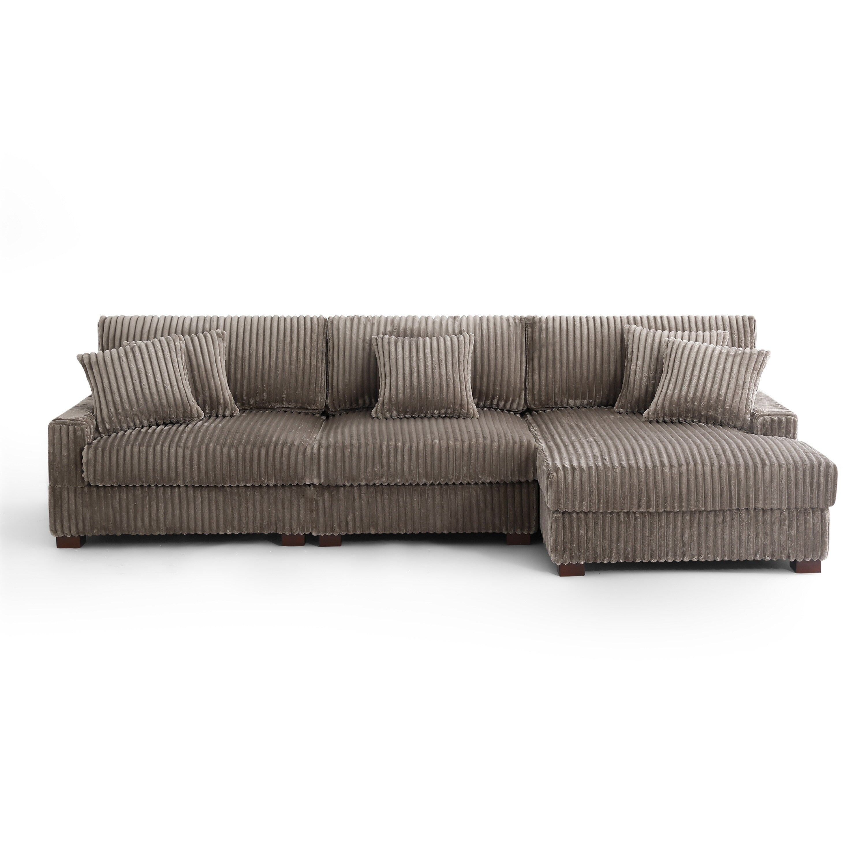 UIXE Upholstered Plush Velvet L Shaped Couch Modular Sofa