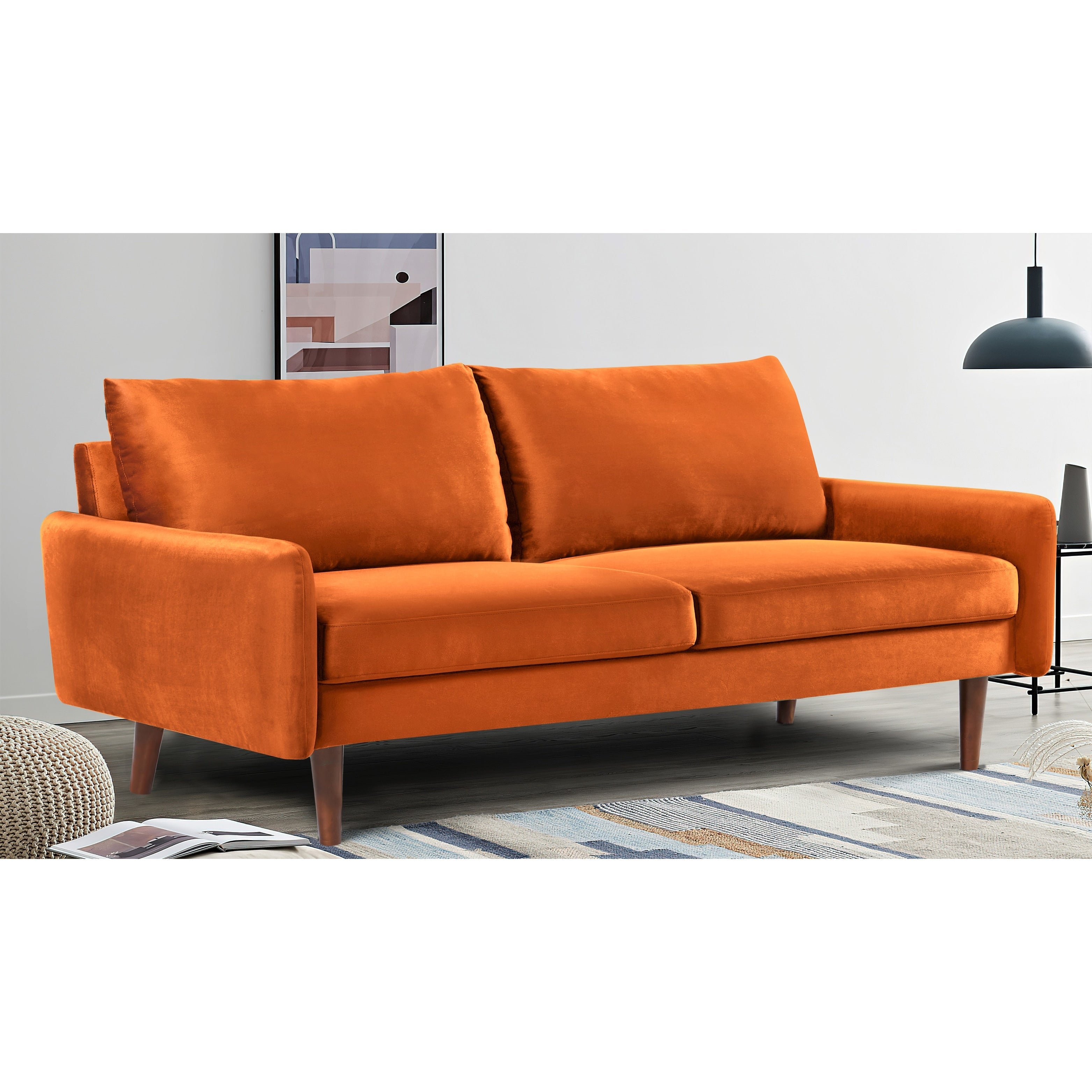 US Pride Furnitirue 70''W Tapered-Leg Velvet Sofa