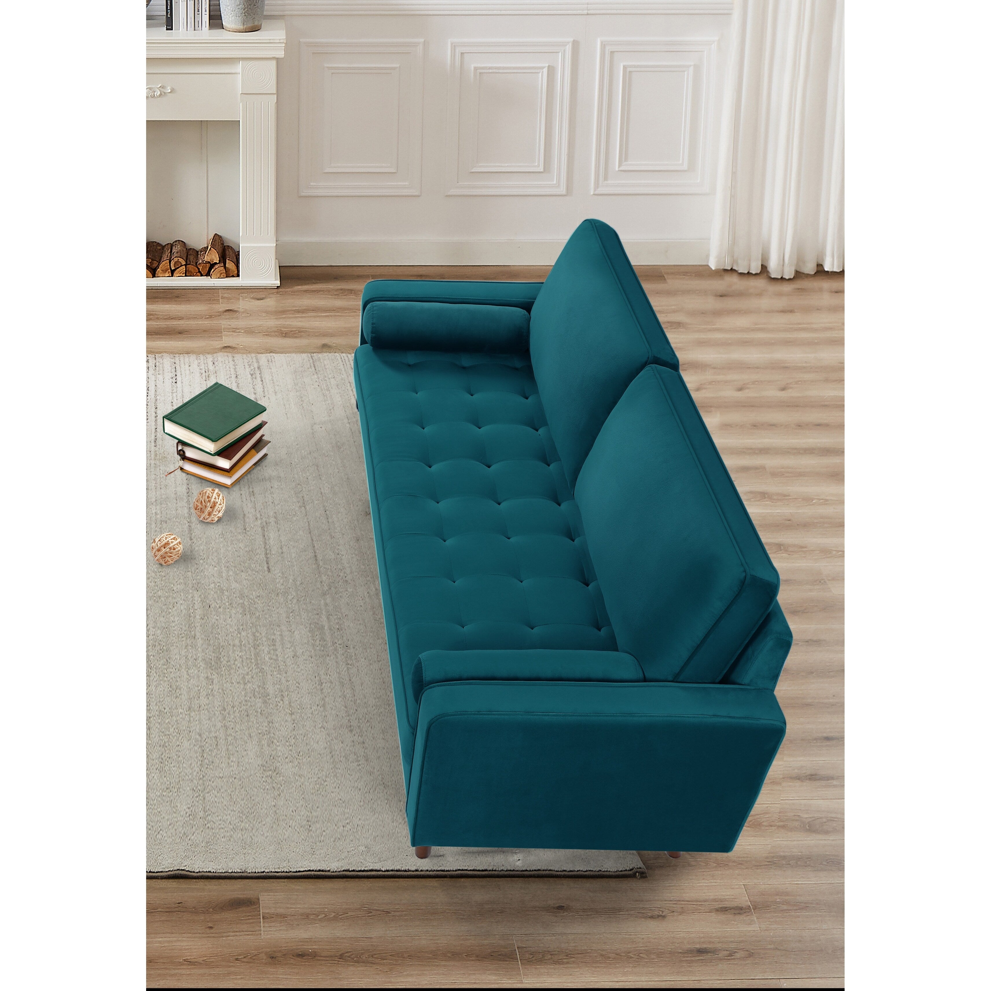 US Pride Furnitirue 70''W Tapered-Leg Velvet Sofa