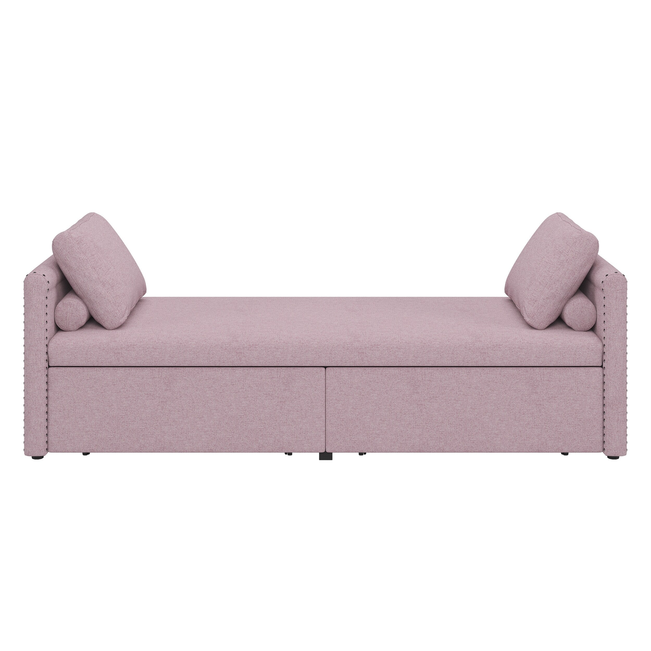 Upholstered Chaise Lounger Daybed with 2 Drawers by Harper&Bright Designs