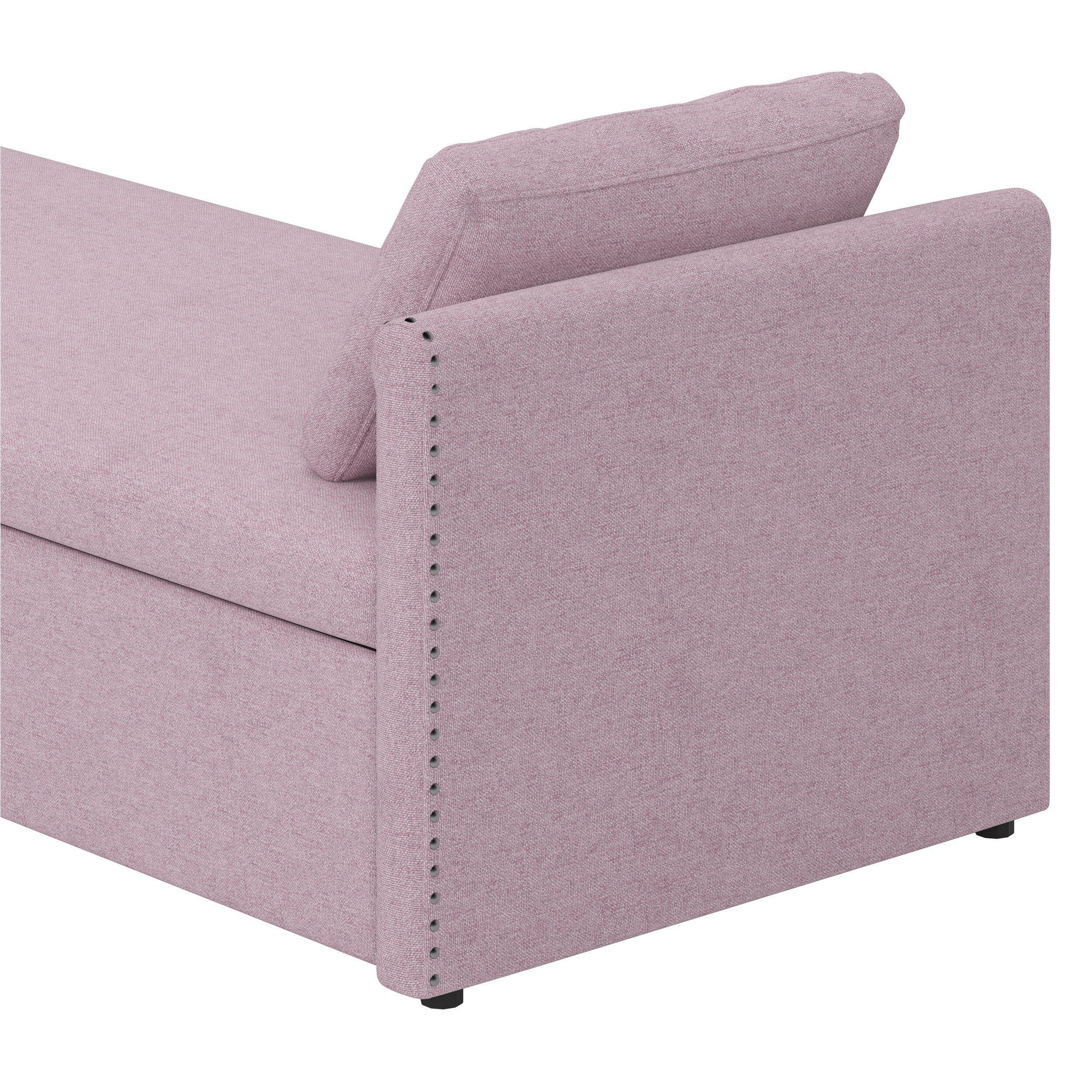 Upholstered Chaise Lounger Daybed with 2 Drawers by Harper&Bright Designs