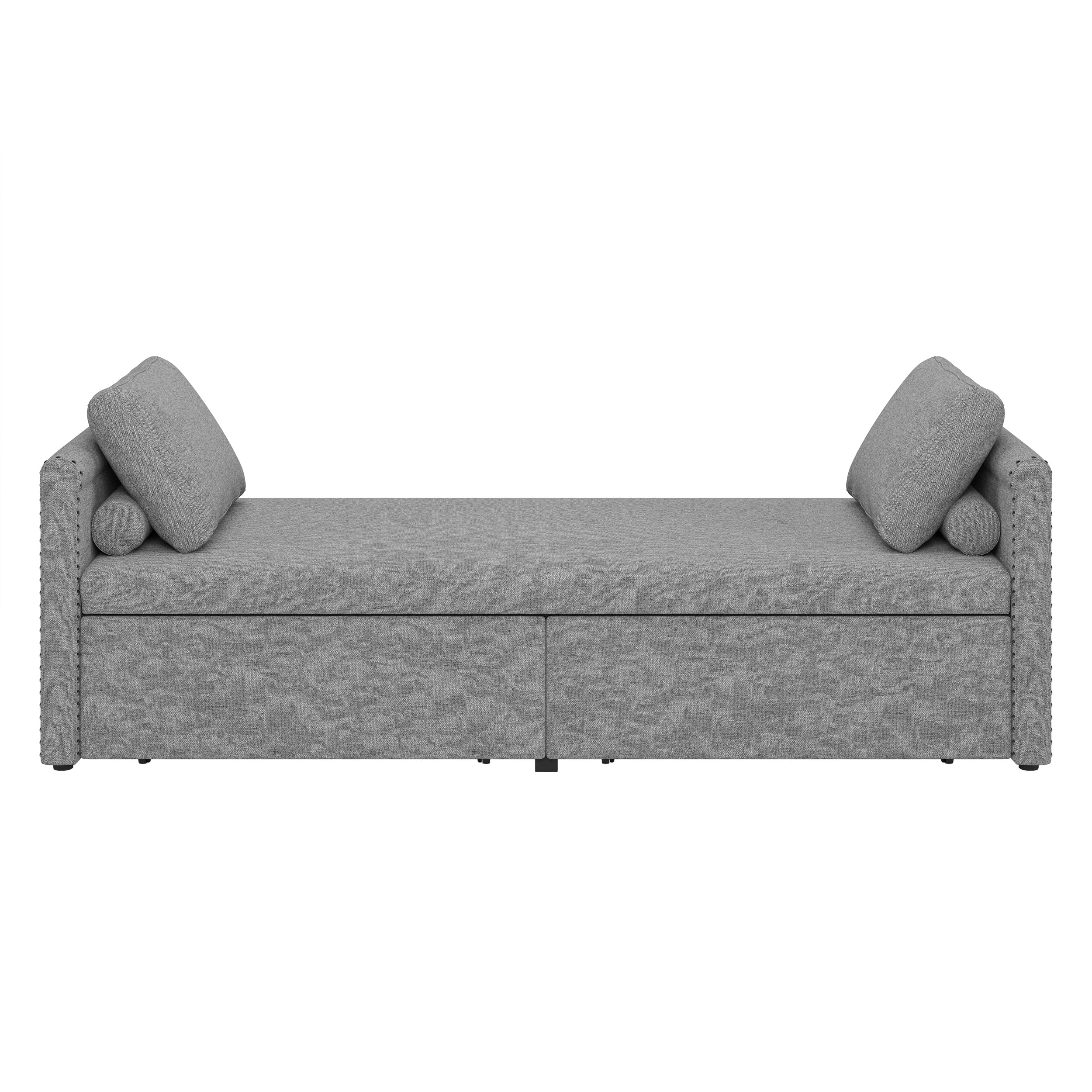 Upholstered Chaise Lounger Daybed with 2 Drawers by Harper&Bright Designs
