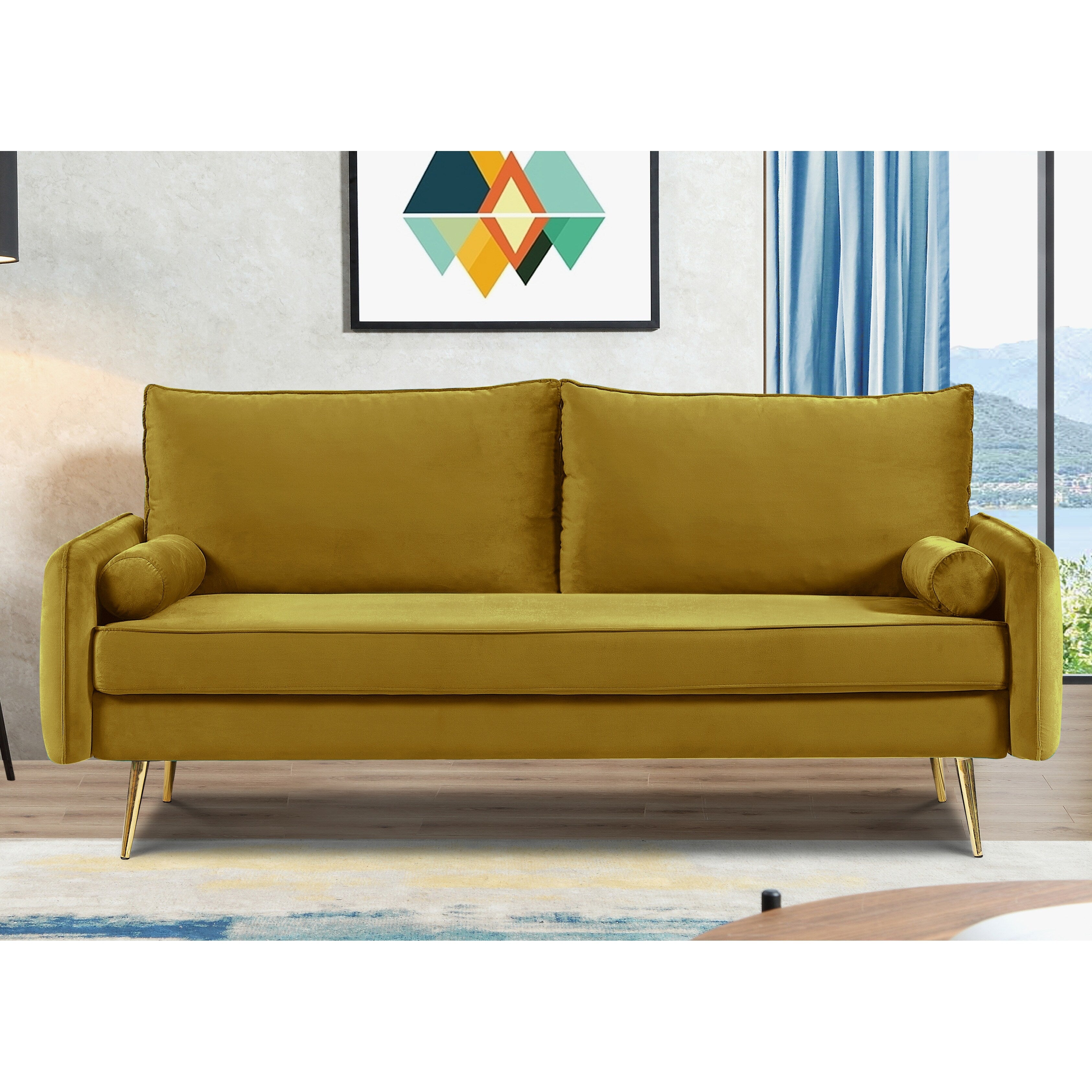 Villeda 70''W Polyester Square Arms Sofa