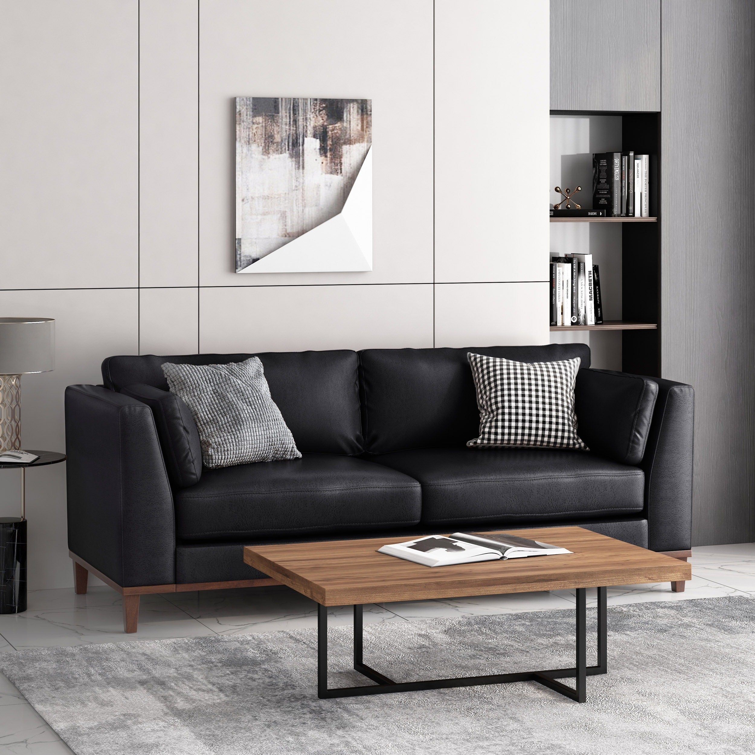 Warbler Faux Leather 3 Seater Sofa by Christopher Knight Home