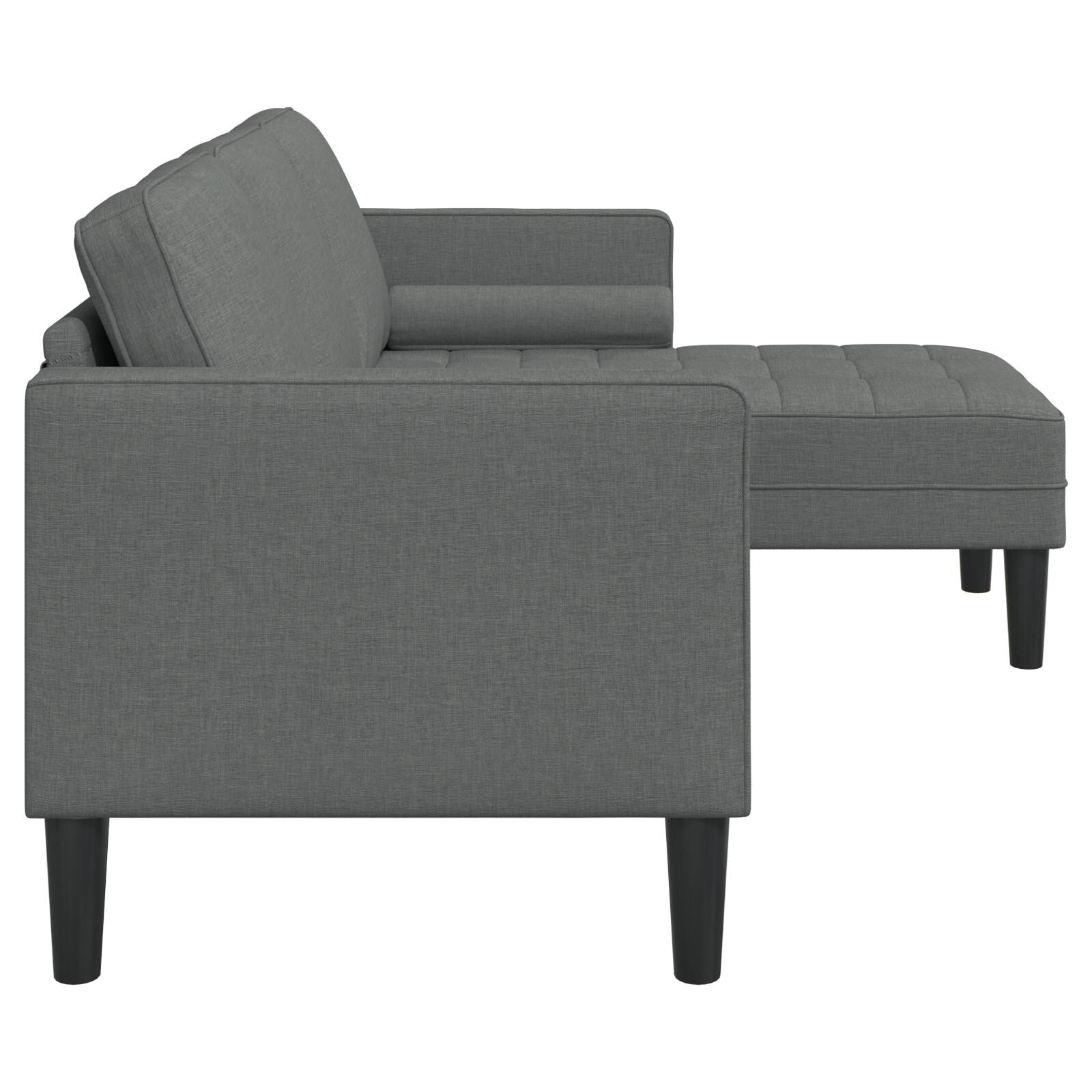 vidaXL 2/3 Piece Sofa Set with Cushions Black/Dark Grey/Light Grey Fabric - 68.1 x 51.6 x 26.4