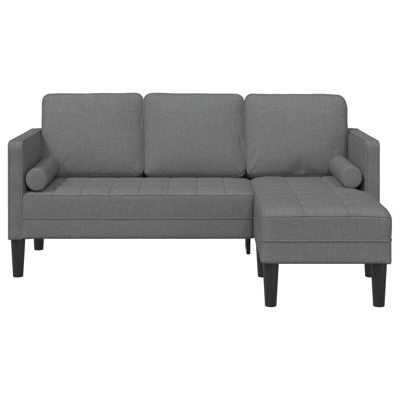vidaXL 2/3 Piece Sofa Set with Cushions Black/Dark Grey/Light Grey Fabric - 68.1 x 51.6 x 26.4