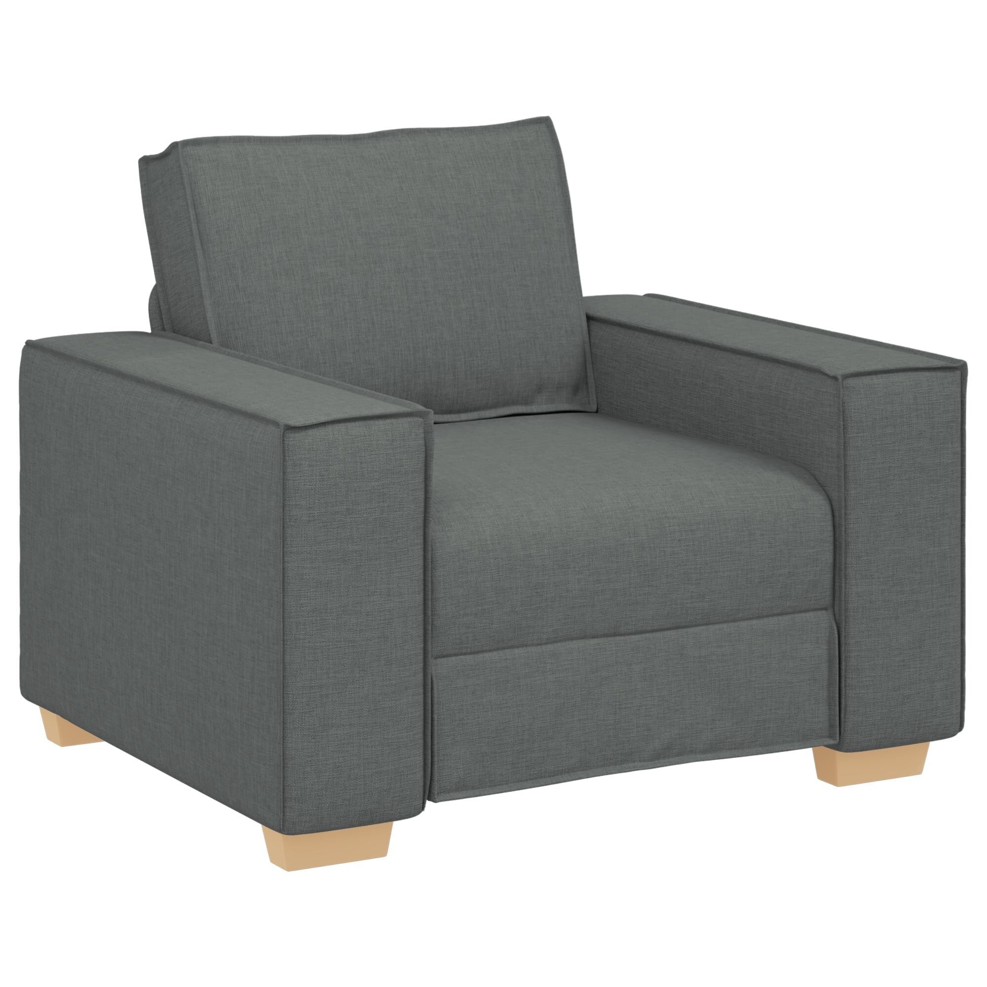 vidaXL 3 Piece Sofa Set with Cushions Black/Dark grey Fabric - 39 x 30.7 x 33.1
