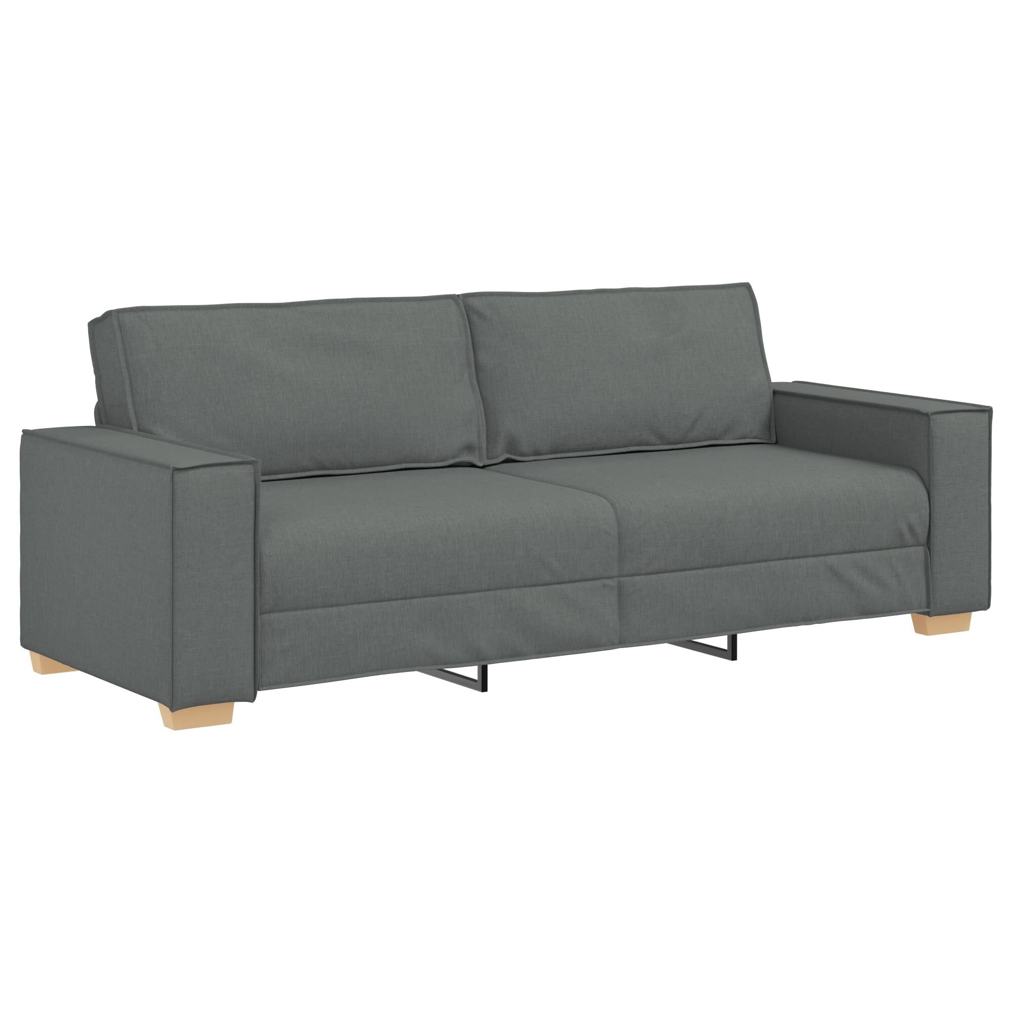 vidaXL 3 Piece Sofa Set with Cushions Black/Dark grey Fabric - 39 x 30.7 x 33.1