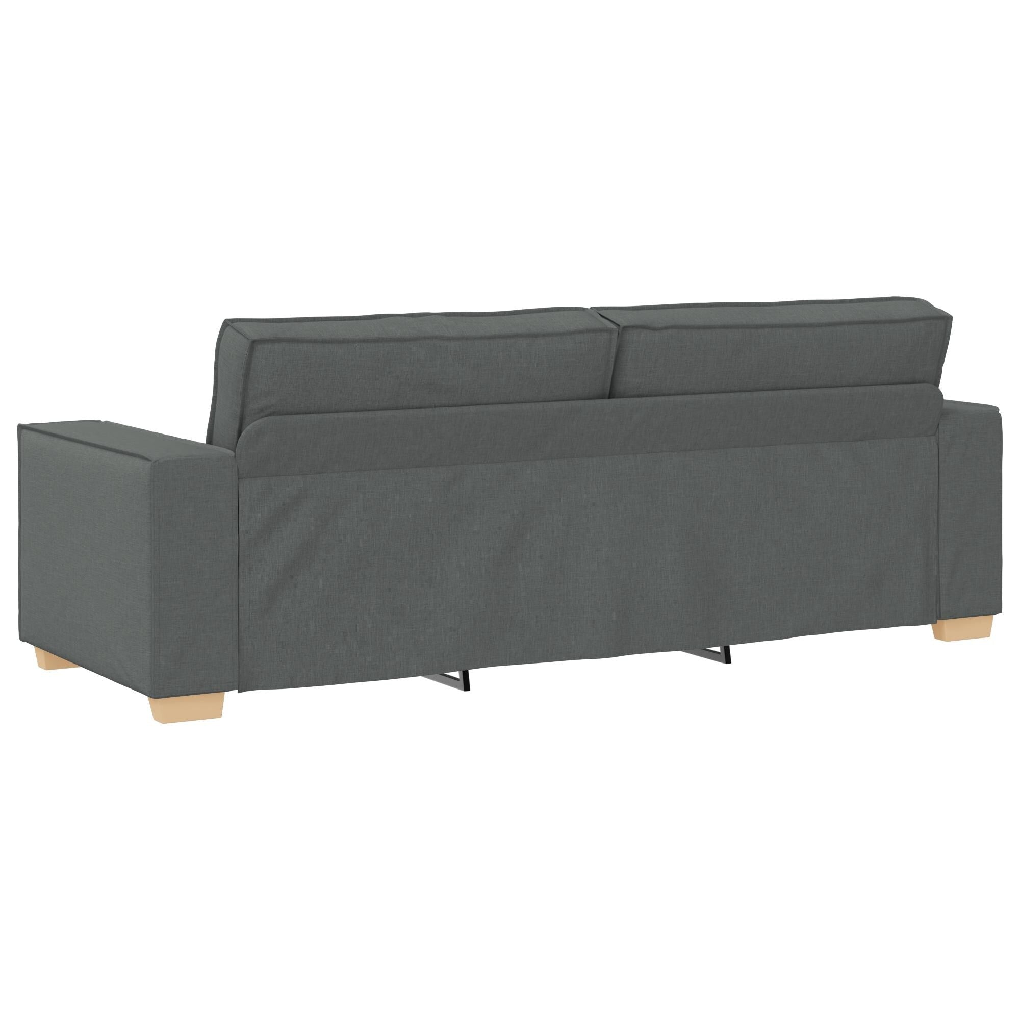 vidaXL 3 Piece Sofa Set with Cushions Black/Dark grey Fabric - 39 x 30.7 x 33.1