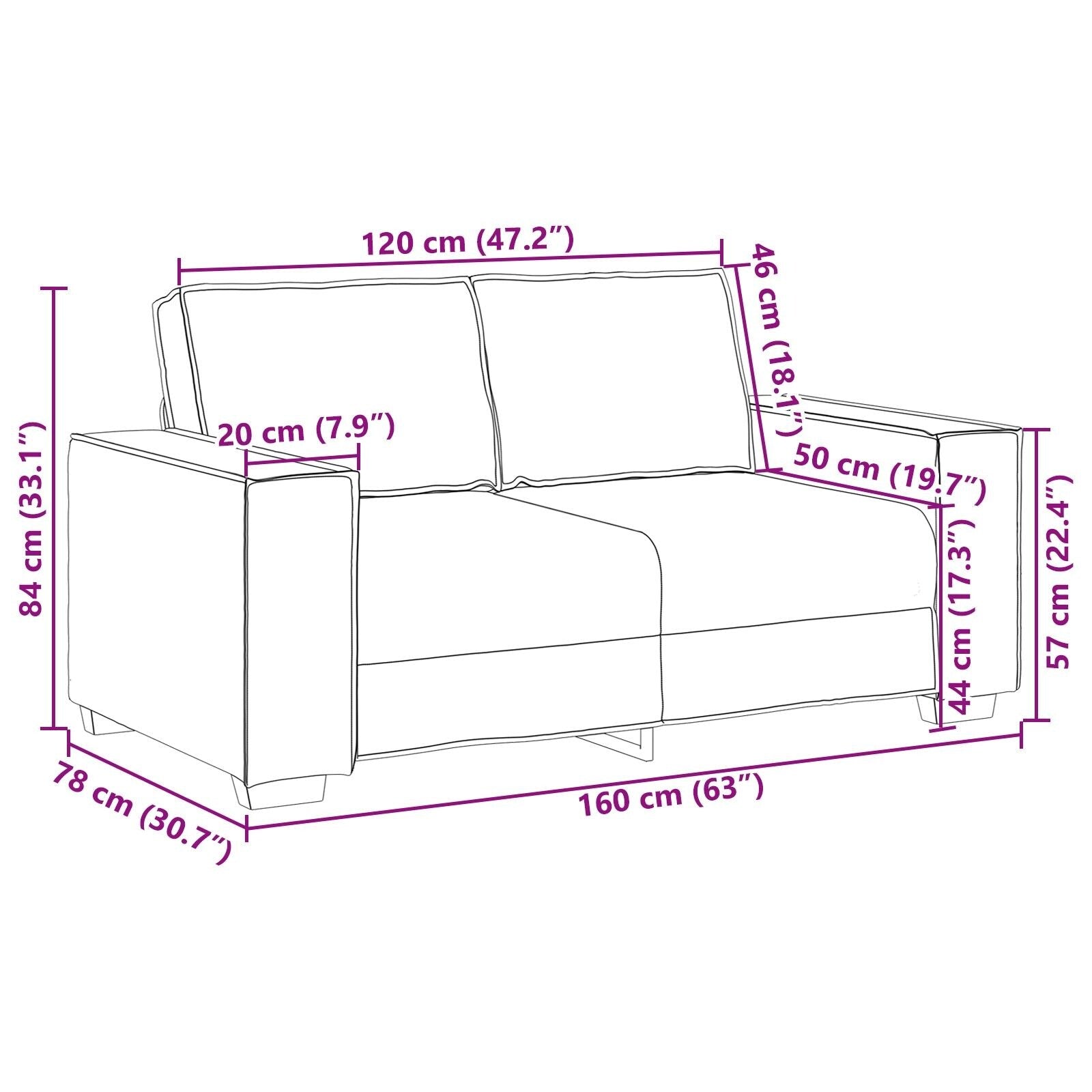 vidaXL Sofa Black