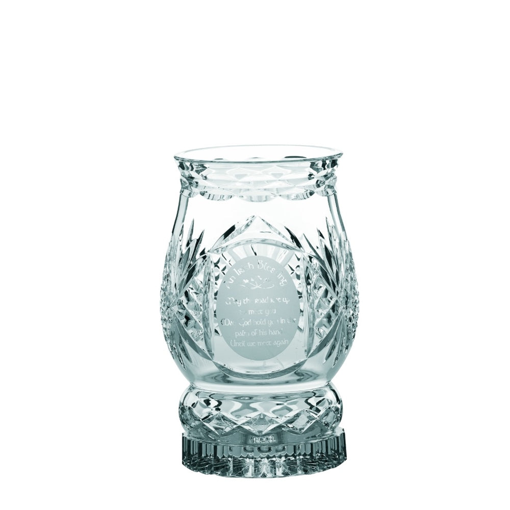 Galway Crystal Irish Blessing Hurricane Lamp