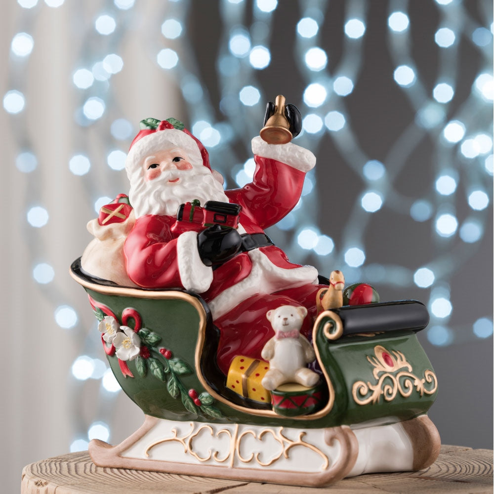 Aynsley Santa on Sleigh Musical Box