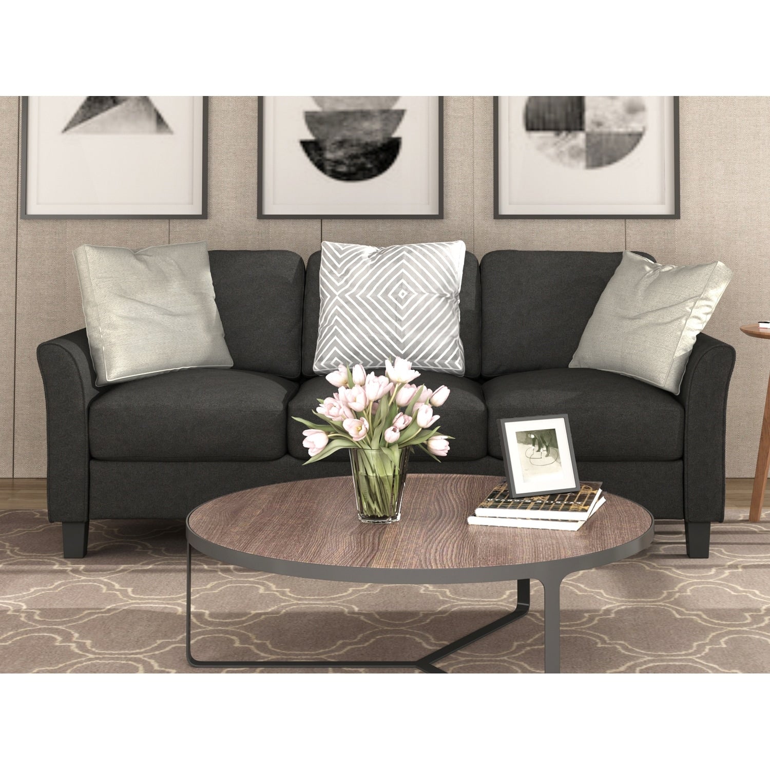 Linen Fabric 3-Seater Sofa