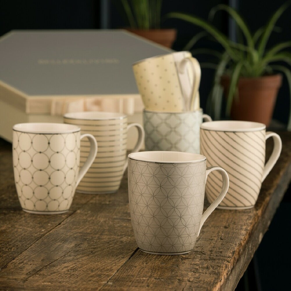 Belldine Living Geometric Pastles 6 Mugs Hexagon Box