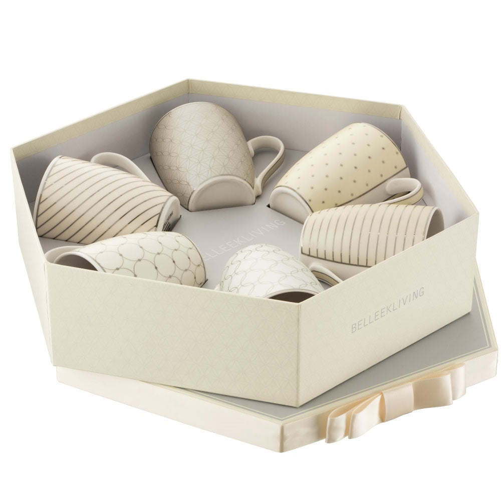 Belldine Living Geometric Pastles 6 Mugs Hexagon Box