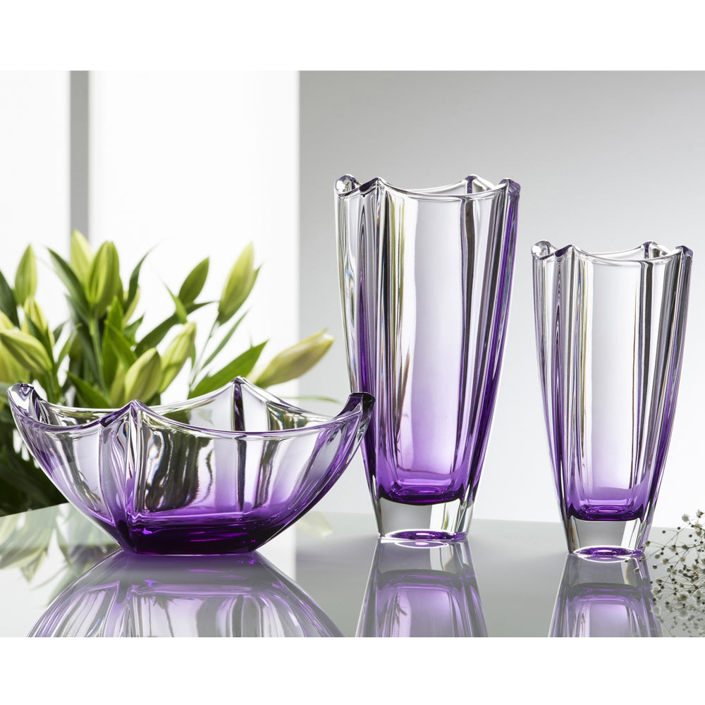 Galway Crystal Amethyst Dune 12 Square Vase