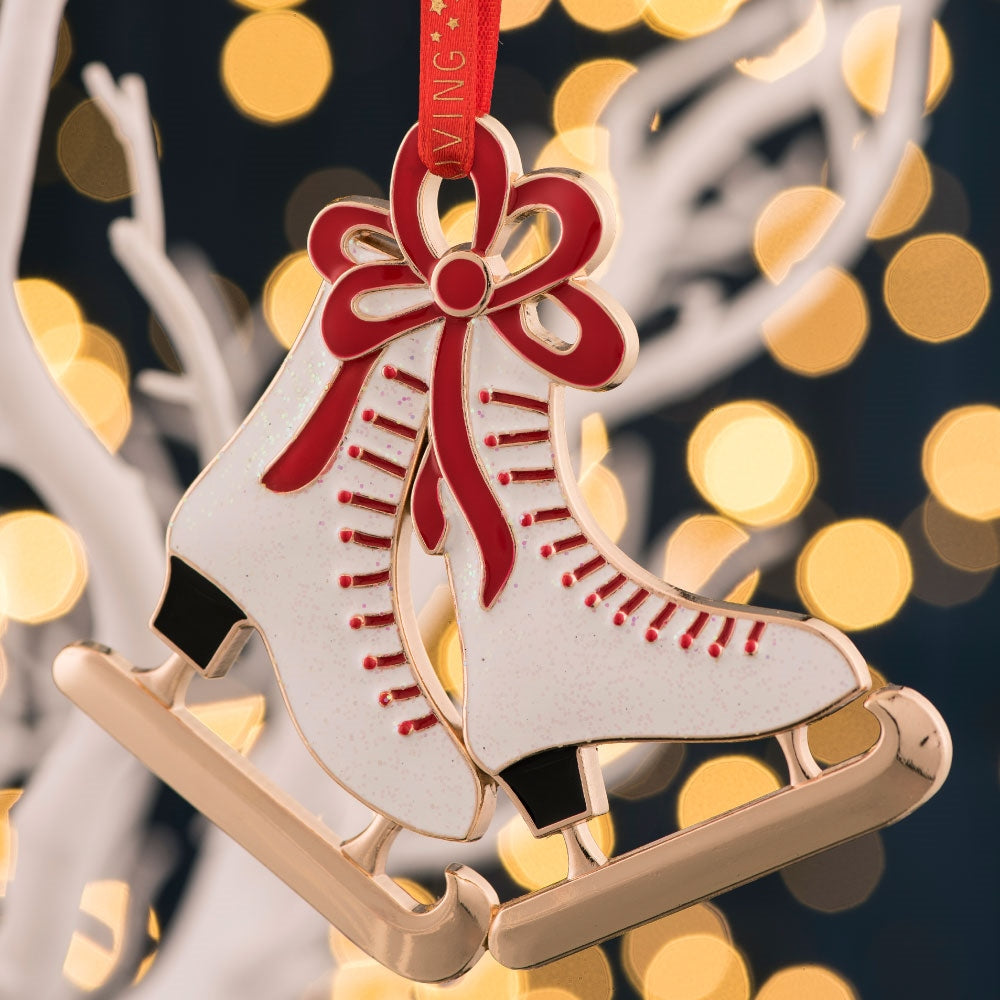 Belldine Living Ice Skates Enamel Ornament