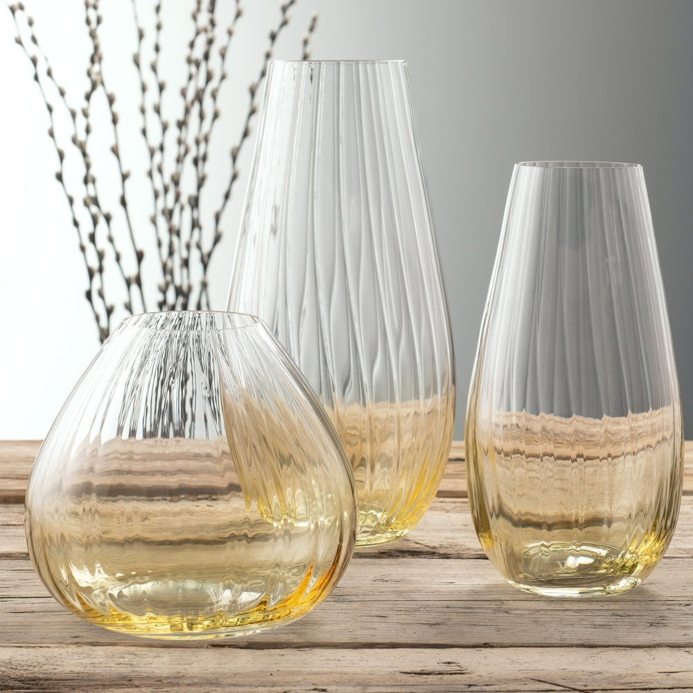Galway Crystal Erne 9.5 Vase Amber