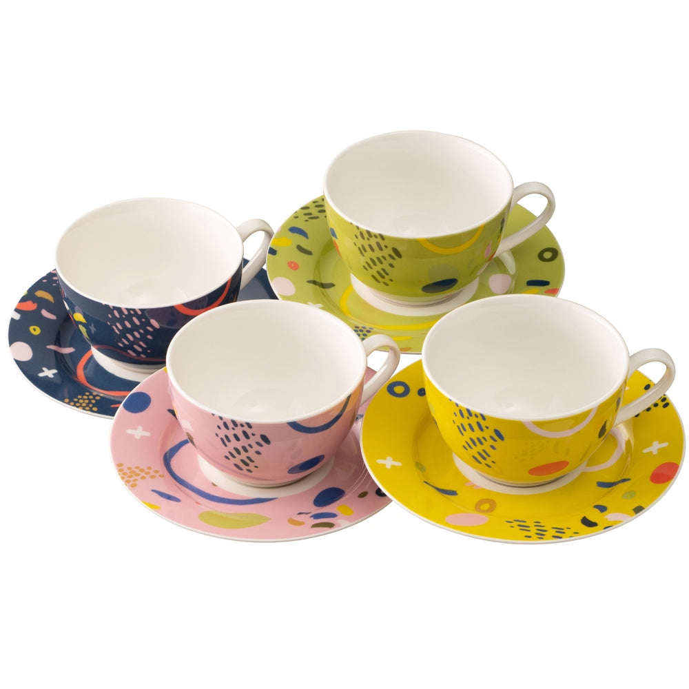 Aynsley Verdant Tea Cups & Saucers Set of 4