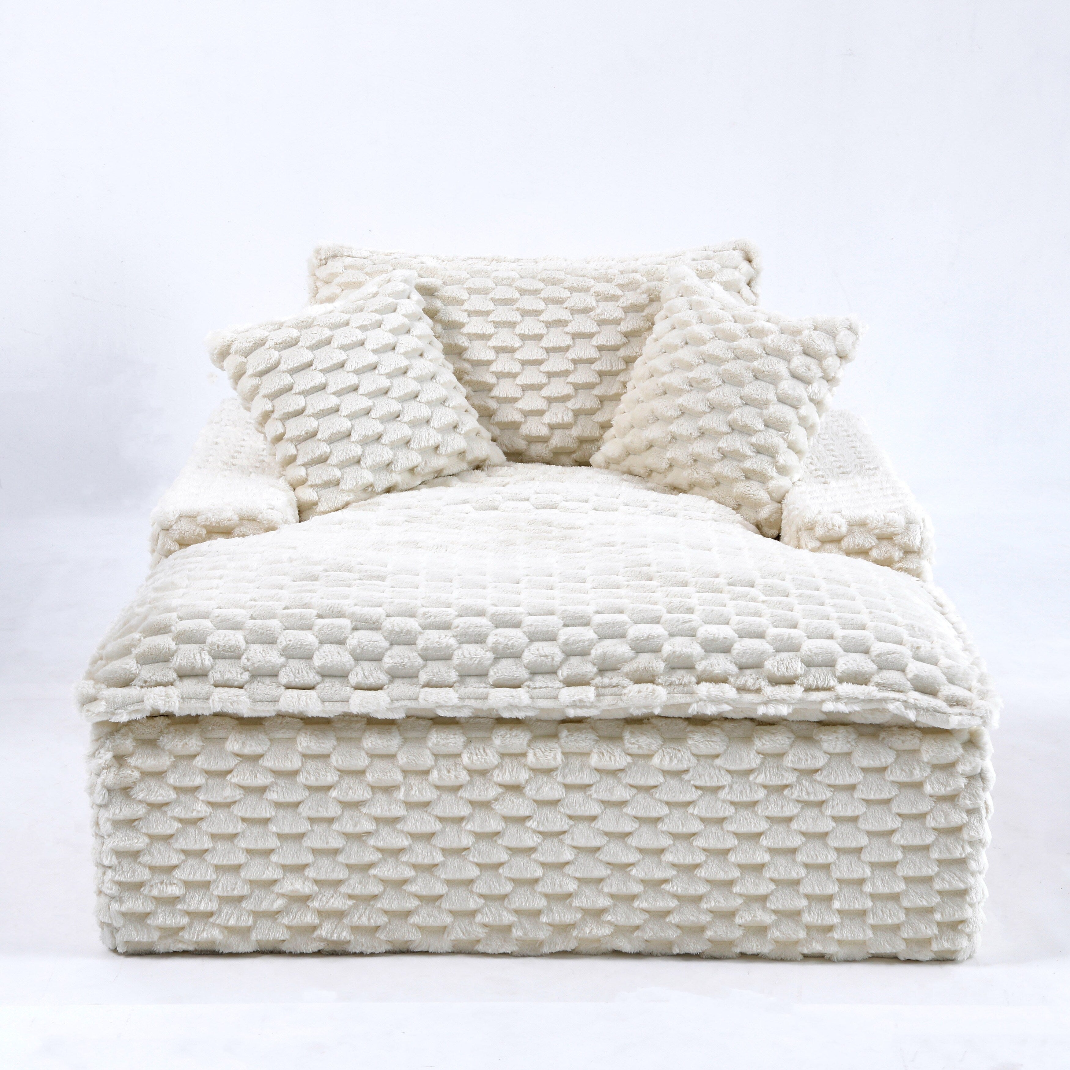 51 - inch Comfort - bearing Sofa: Two Pillows and One Backrest, Suitable for Multiple Scenarios in Bedrooms and Living Rooms