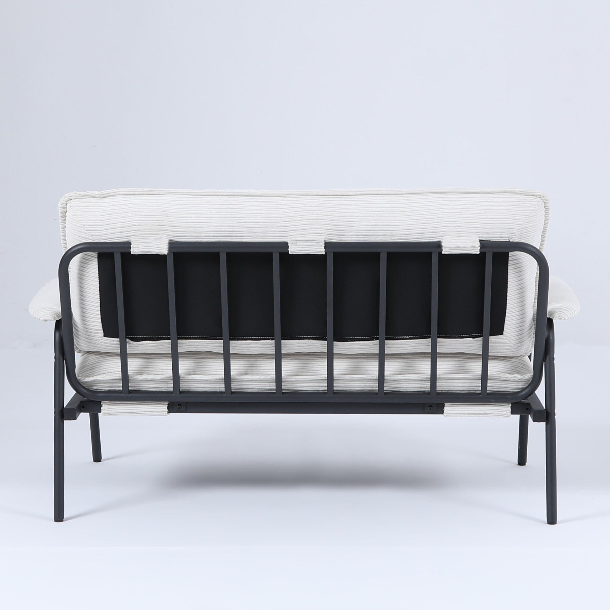 53 Inch Beige 2-Seater Sofa with Metal Frame for Small Spaces Polyester Blend Compact Modern Apartment Furniture