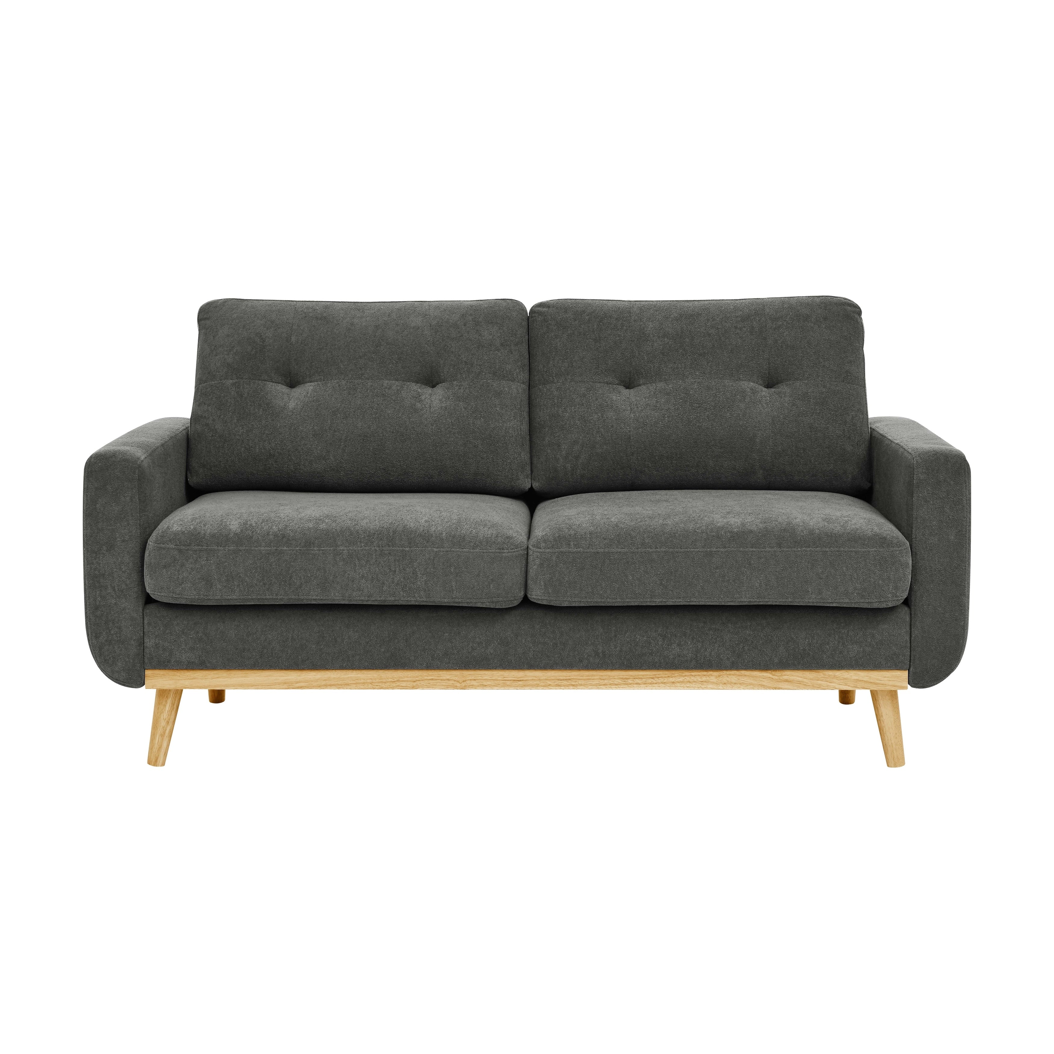 67.7 Mid-Century Tufted Loveseat with Wood Legs - 29.5 D x 67.7 W x 34.6 H