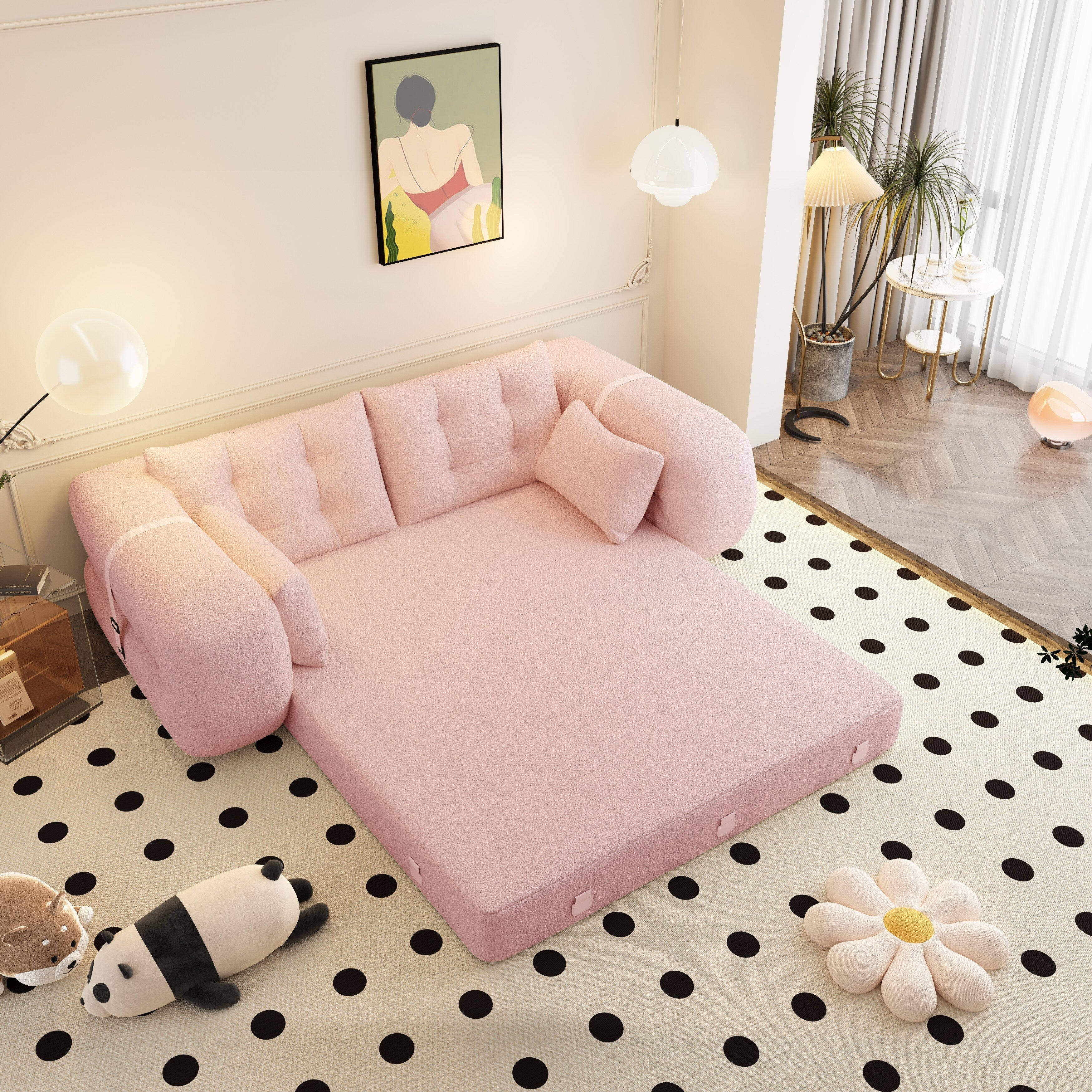 78.7 Human Dog Bed, Lazy Sofa Couch, 3-in-1 Foldable Sofa Bed
