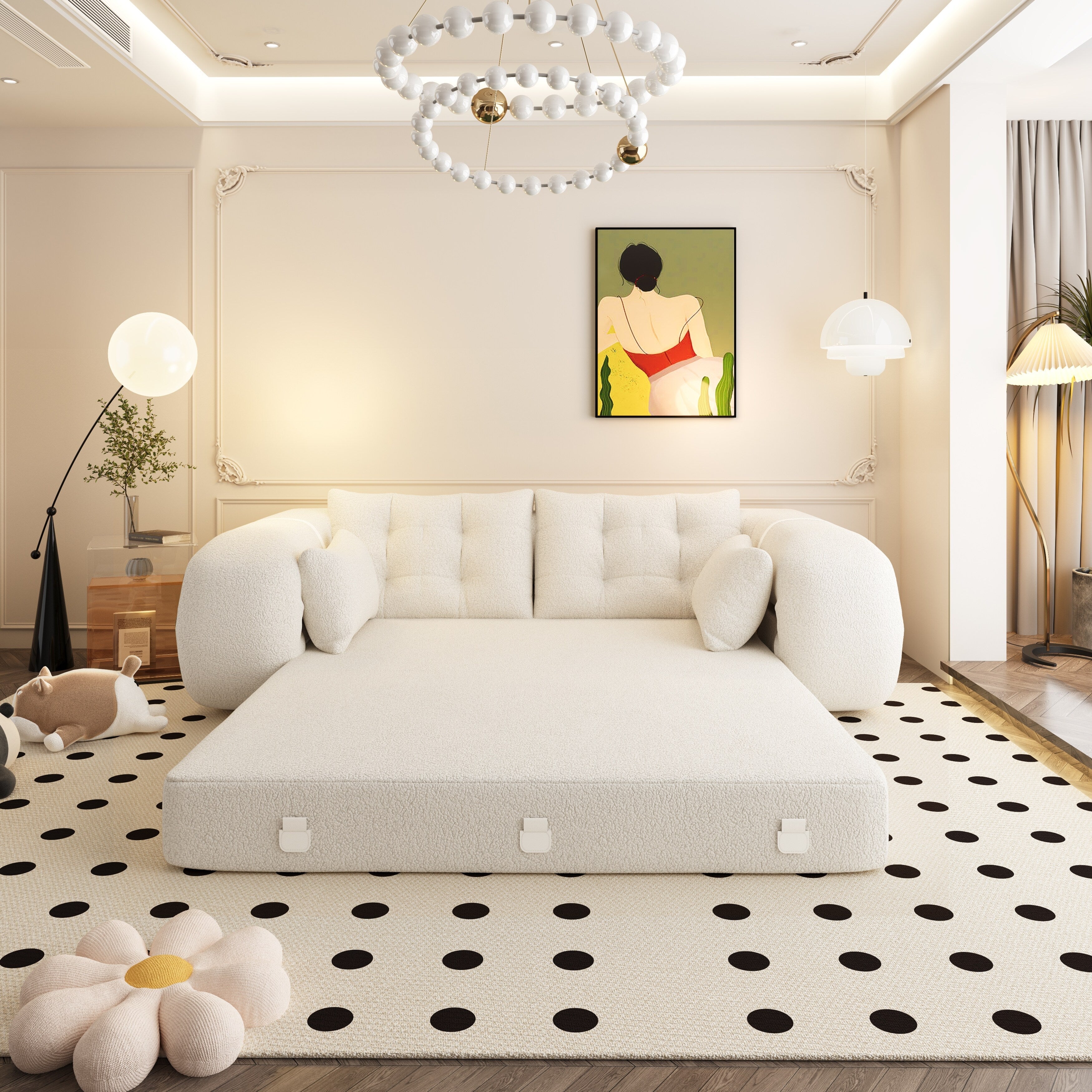 78.7 Human Dog Bed, Lazy Sofa Couch, 3-in-1 Foldable Sofa Bed