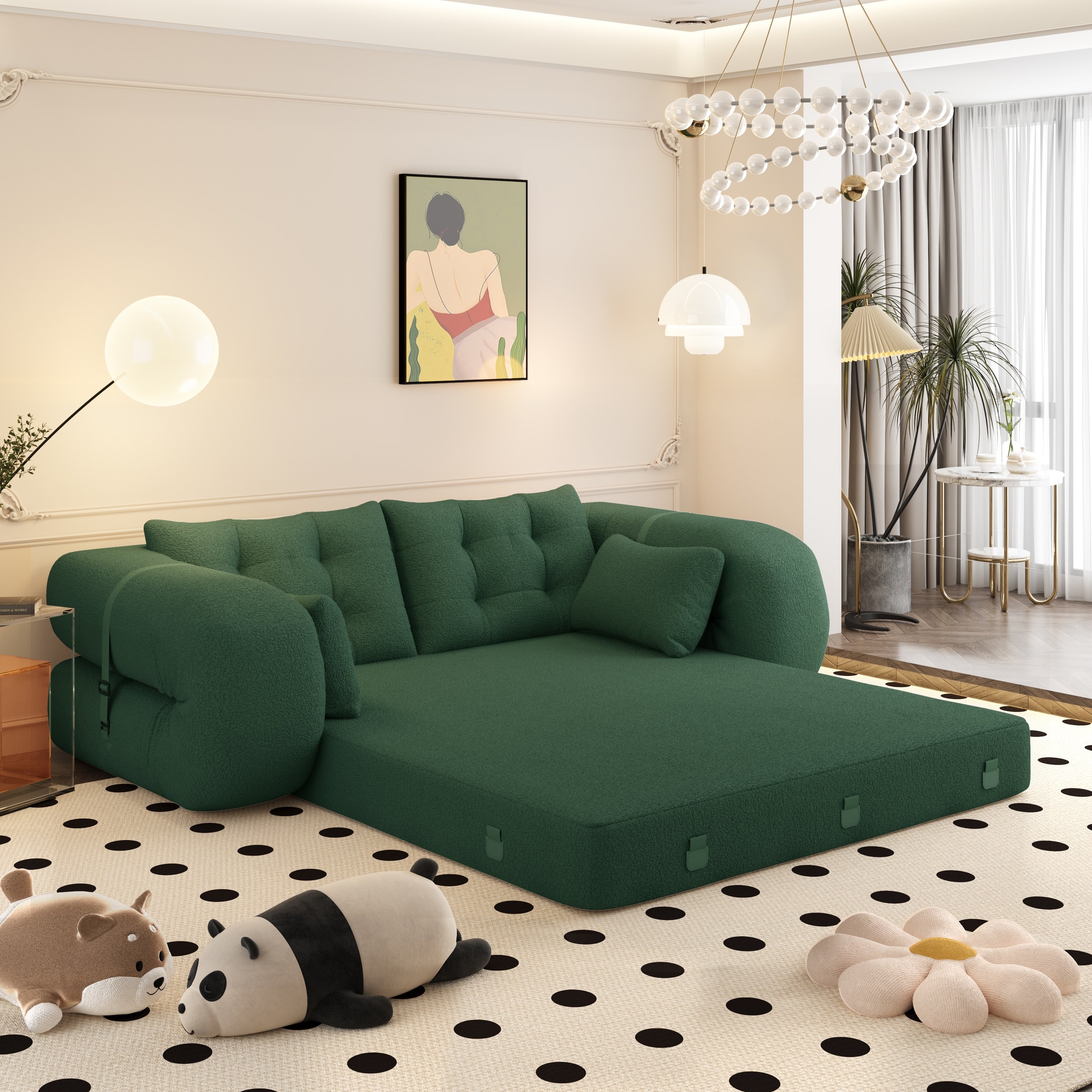 78.7 Human Dog Bed, Lazy Sofa Couch, 3-in-1 Foldable Sofa Bed