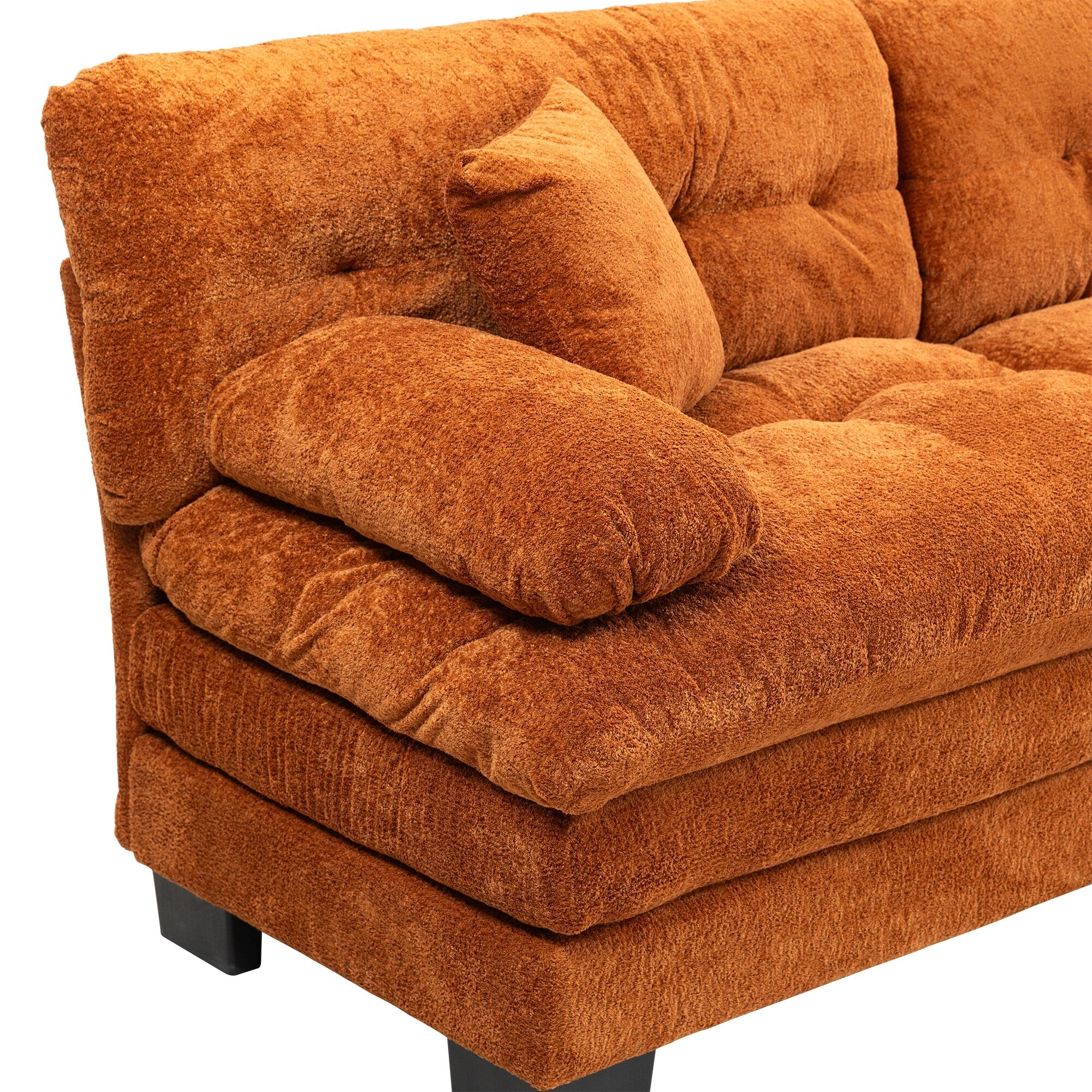 84 Upholstered 3-Seater Sofa with Dual-Layer Memory Foam Cushioning, and Complimentary Comfort Pillows