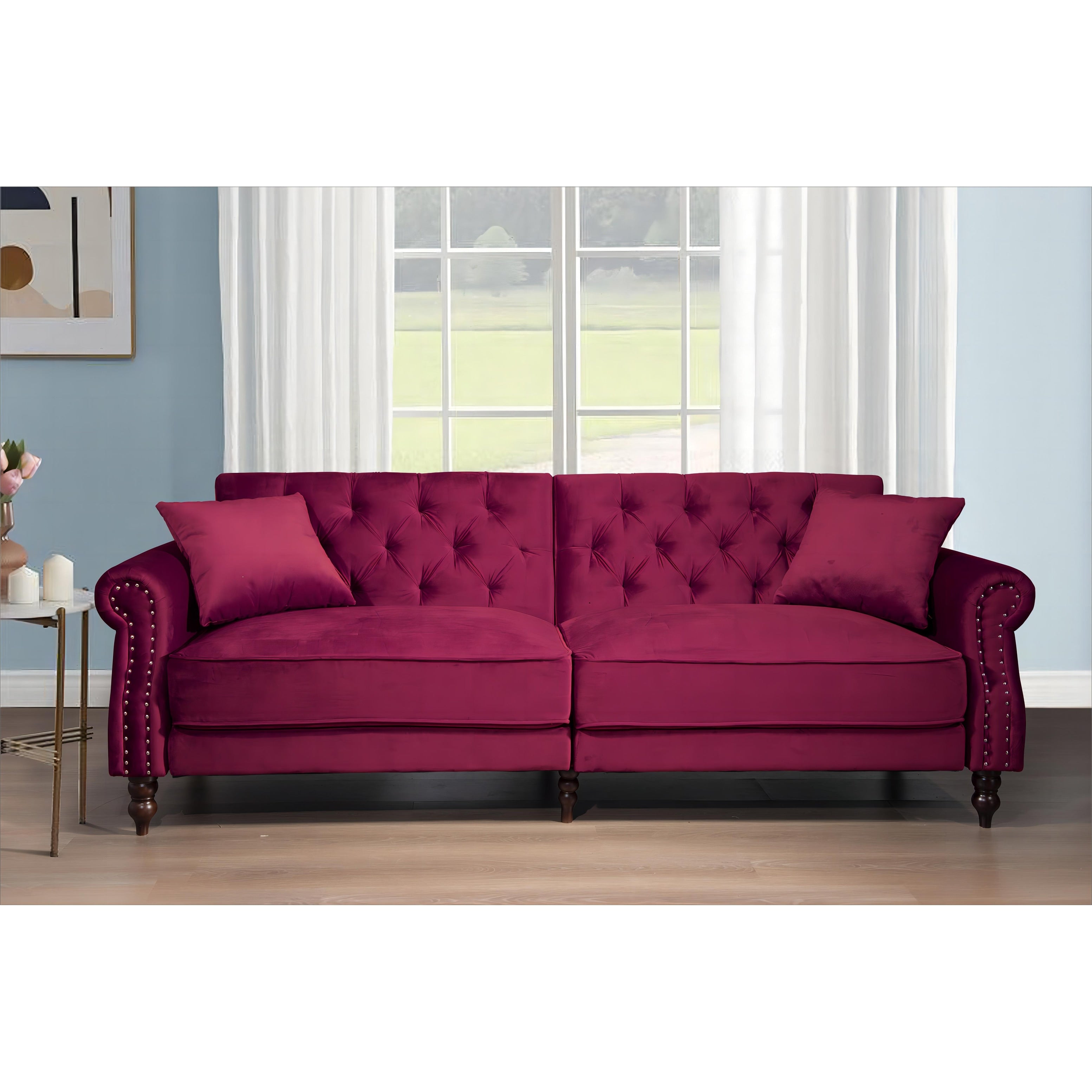 87.8'' Convertible Velvet Sofa Bed Sleeper Futon