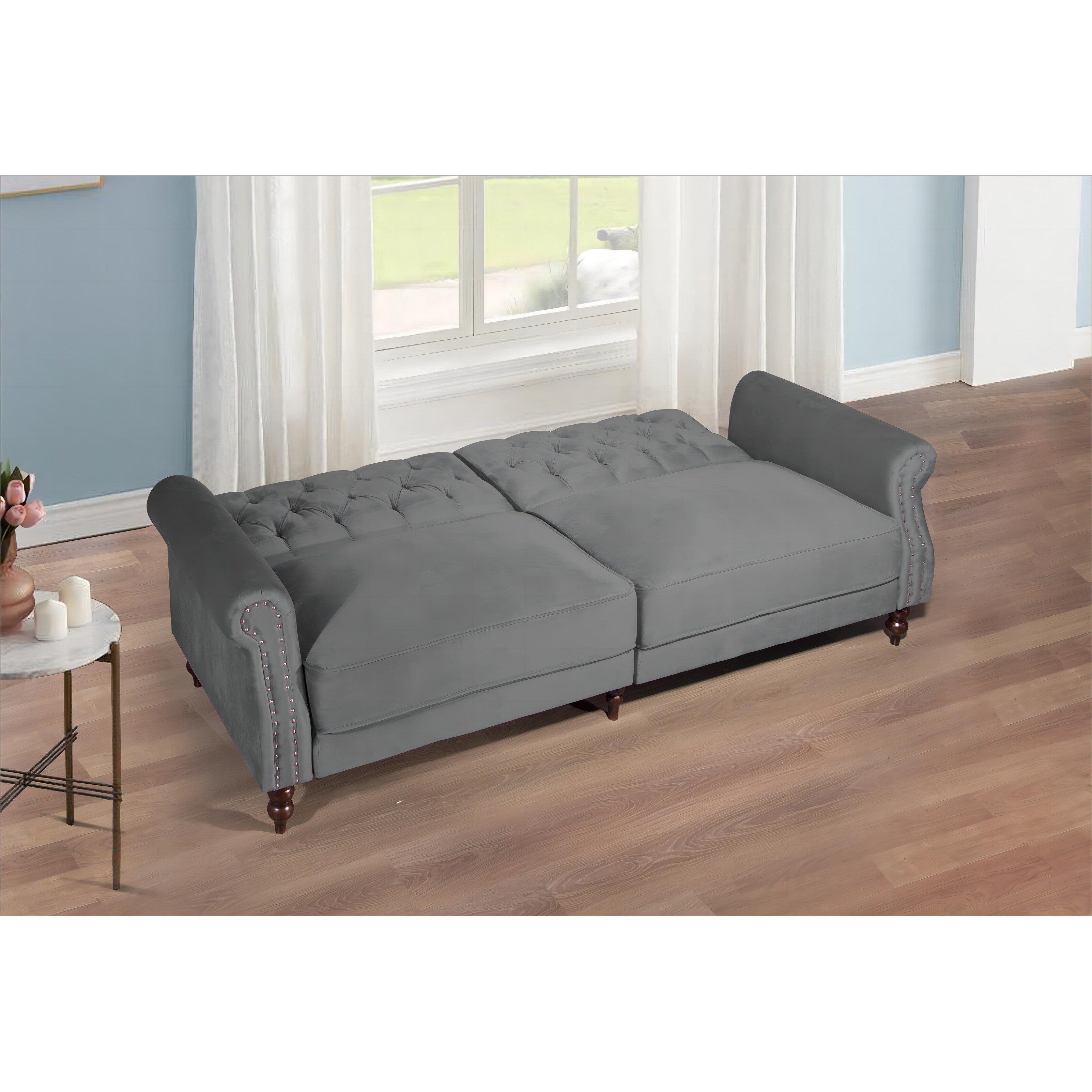 87.8'' Convertible Velvet Sofa Bed Sleeper Futon