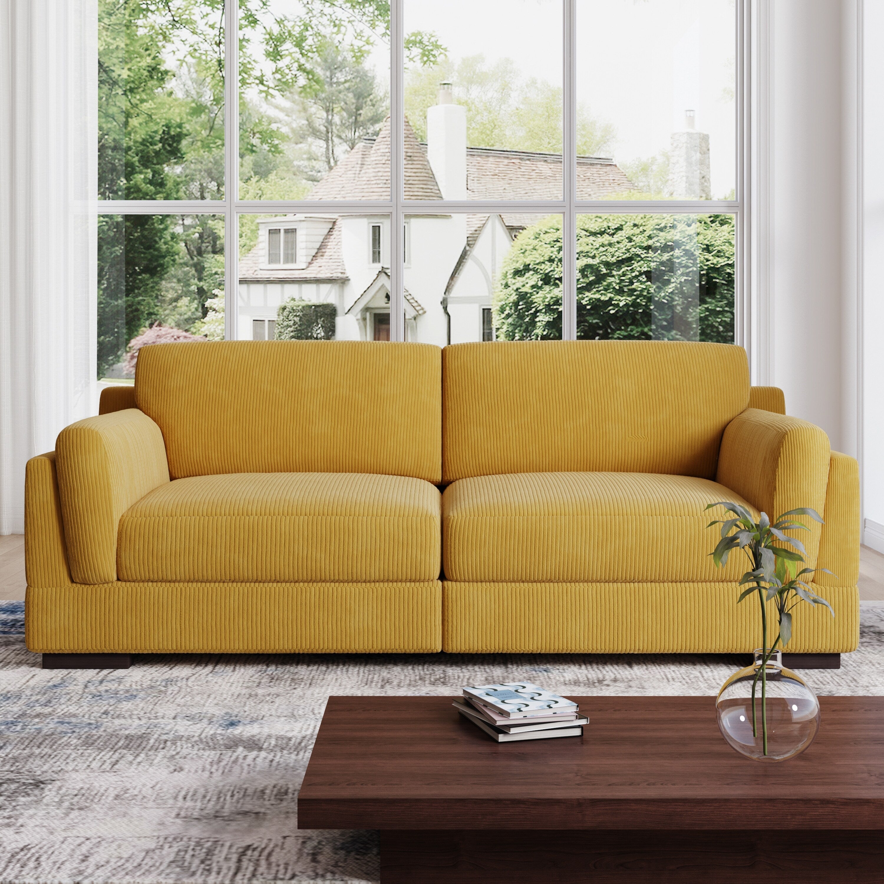 90 Loveseat Sofa Modern and Cozy Corduroy Couch