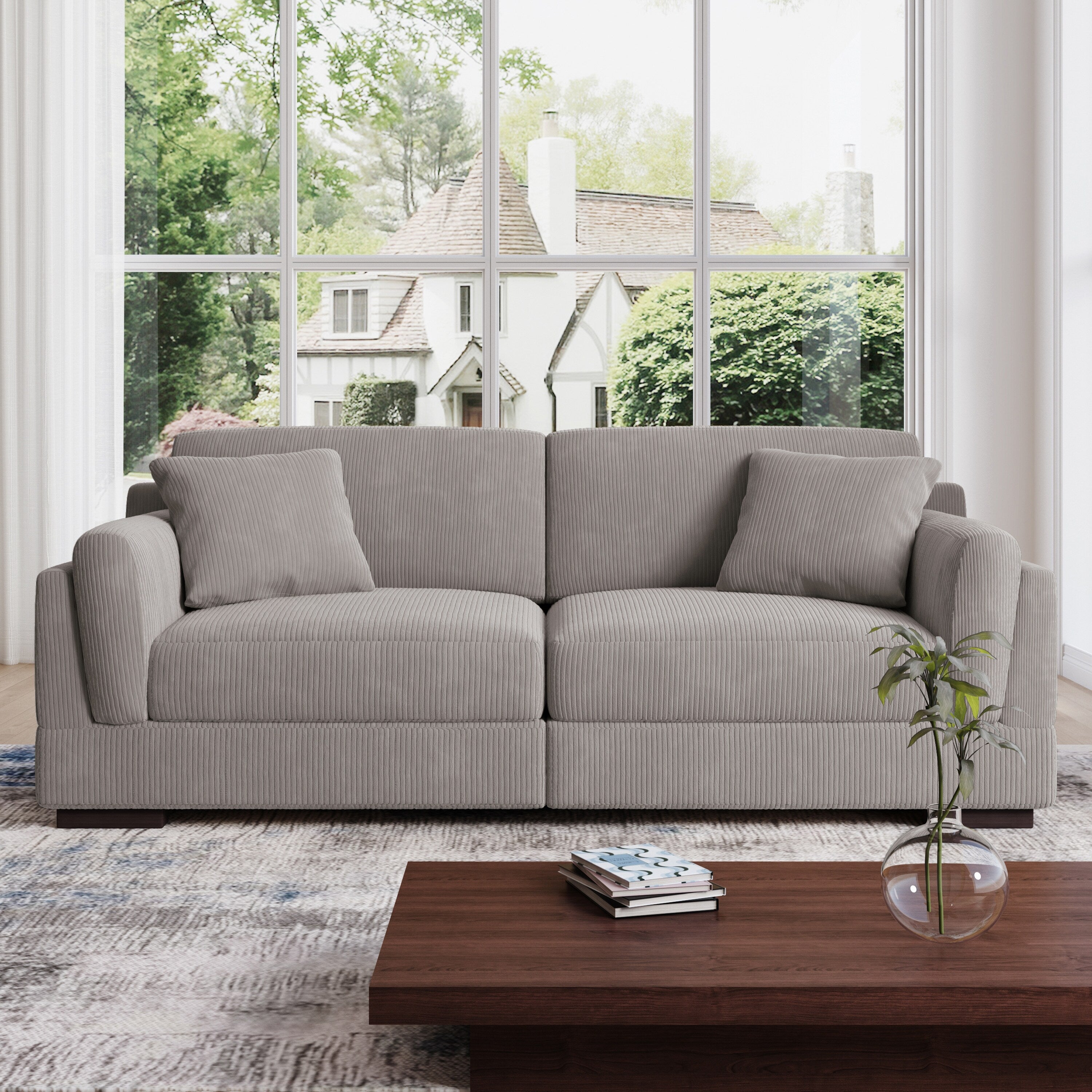 90 Loveseat Sofa Modern and Cozy Corduroy Couch