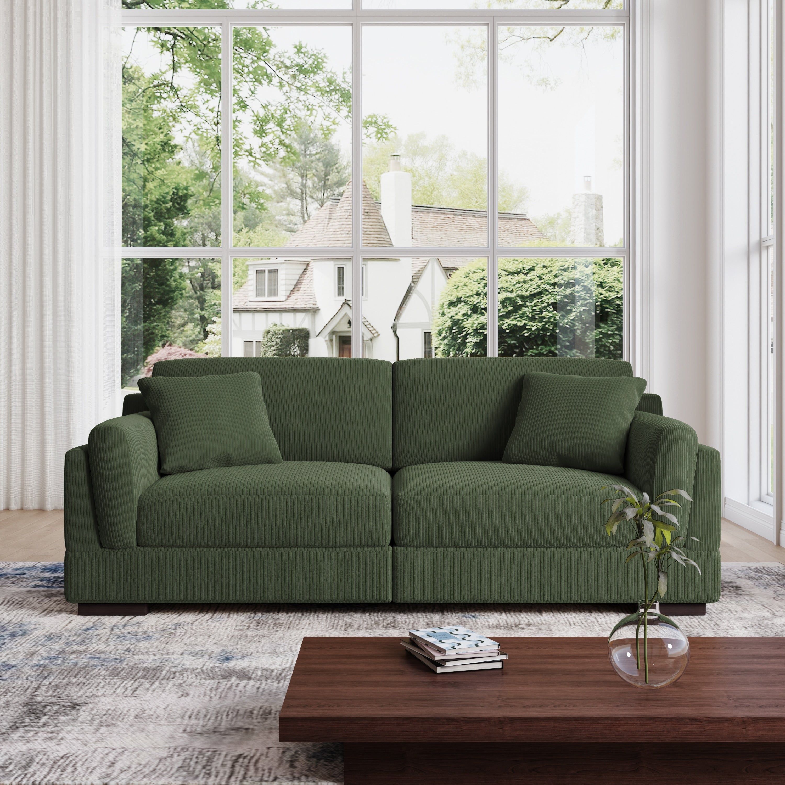 90 Loveseat Sofa Modern and Cozy Corduroy Couch