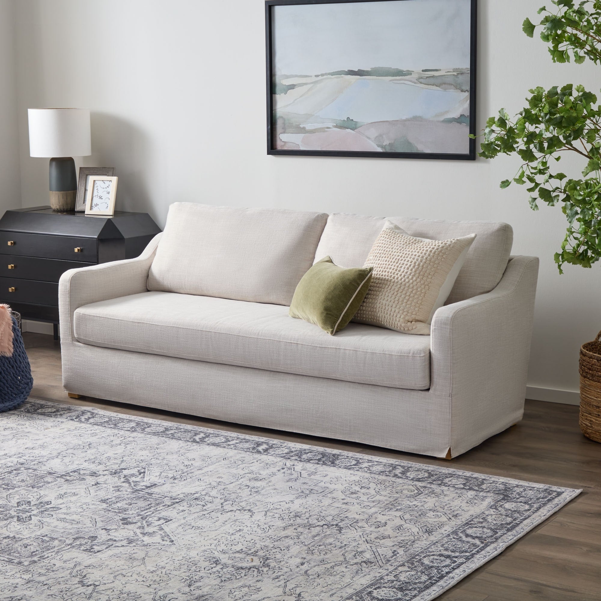 Brookside Nelle 3-Seater Upholstered Slipcover Sofa