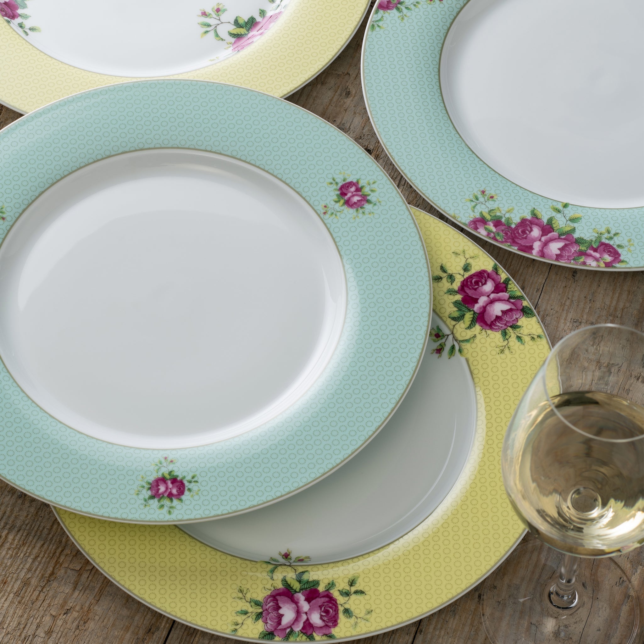 Aynsley Archive Rose Dinner Plates Set of 4