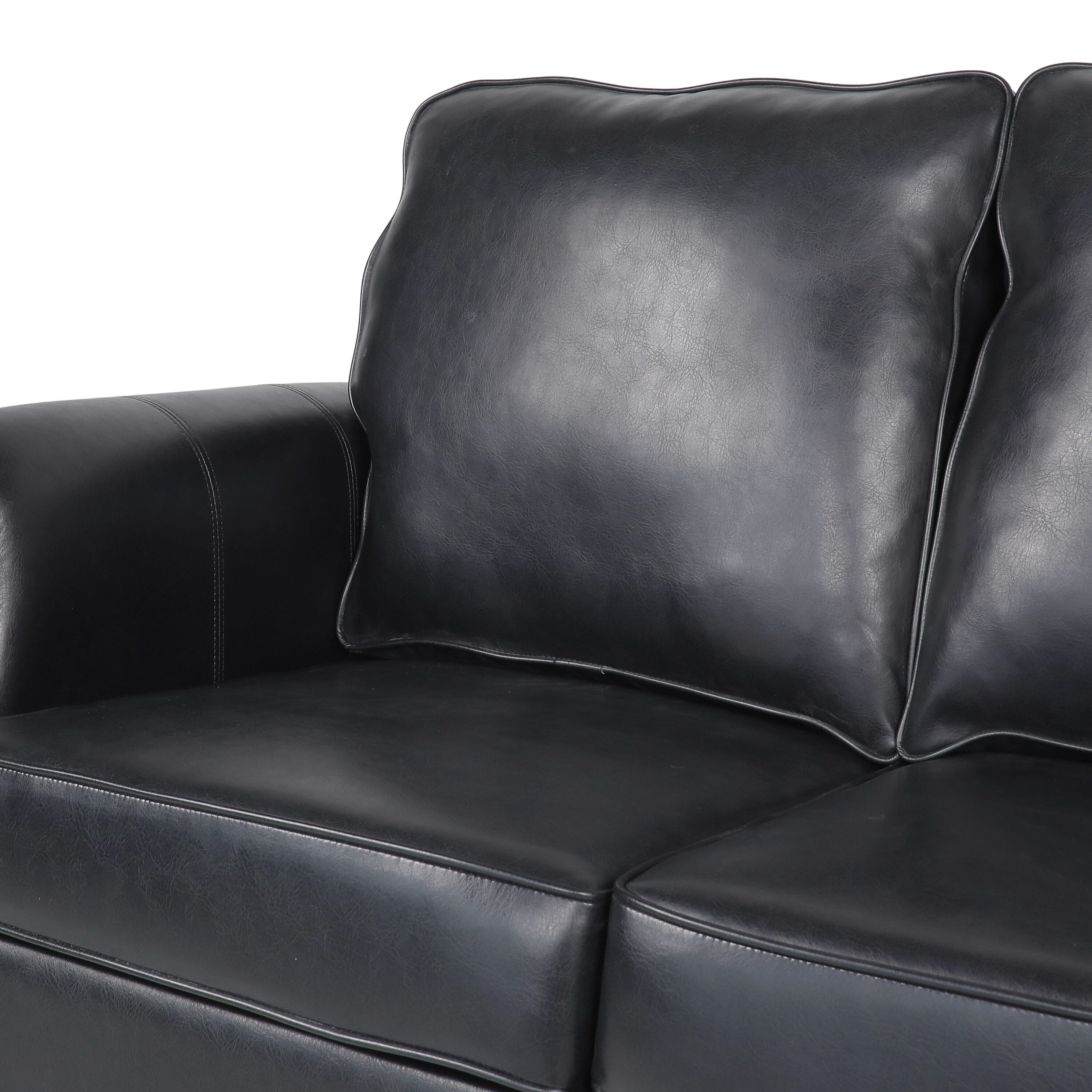 Dowd Faux Leather 3 Seater Sofa with Nailhead Trim by Christopher Knight Home